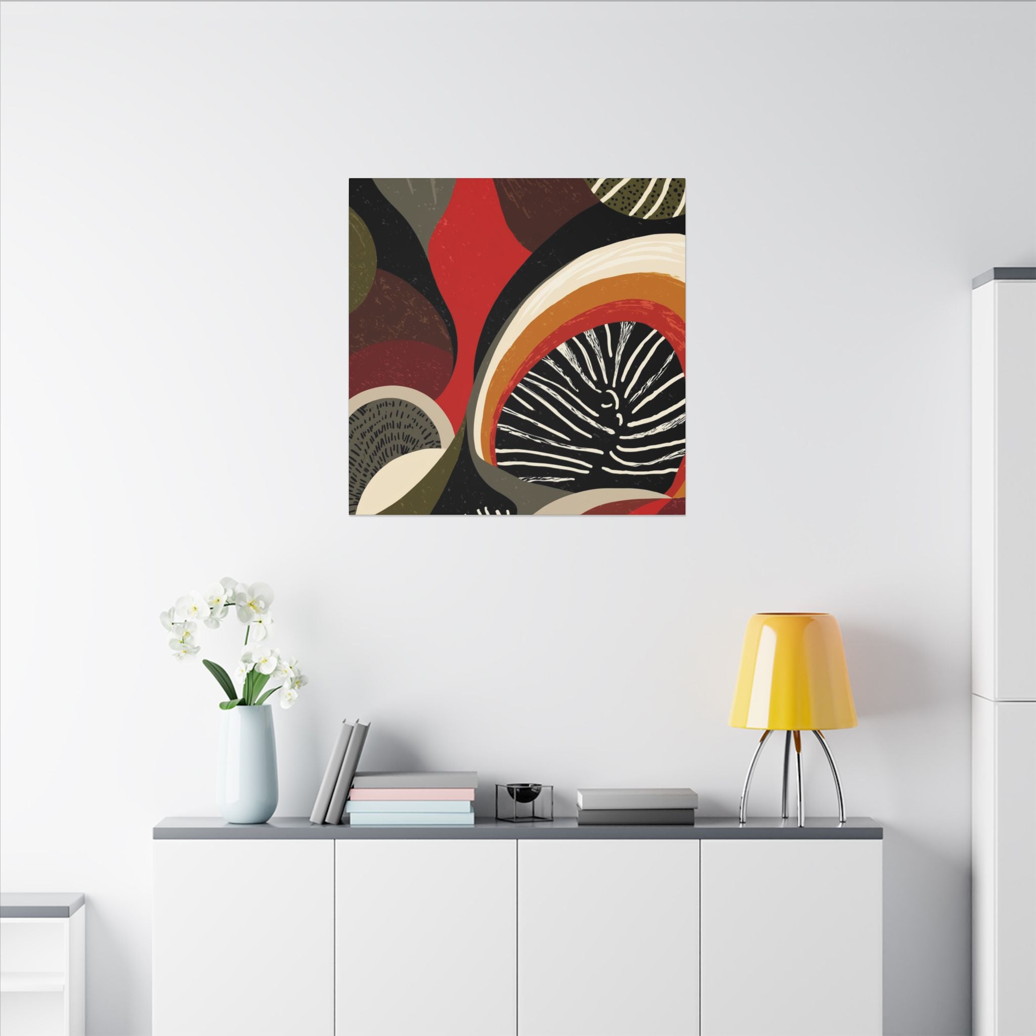 Harmonic Convergence: Organic Geometry, Mid-Century Modern Abstract, Earthy Palette Composition   |   Custom Orders Accepted