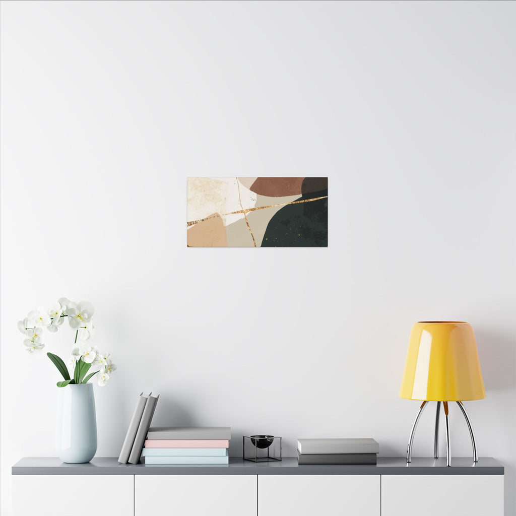 Canvas Print, Abstract Earthy Gold Wall Art, Modern Designer Home Decor, Stretched Matte Canvas; Thick, Multi-Size, Office Decor