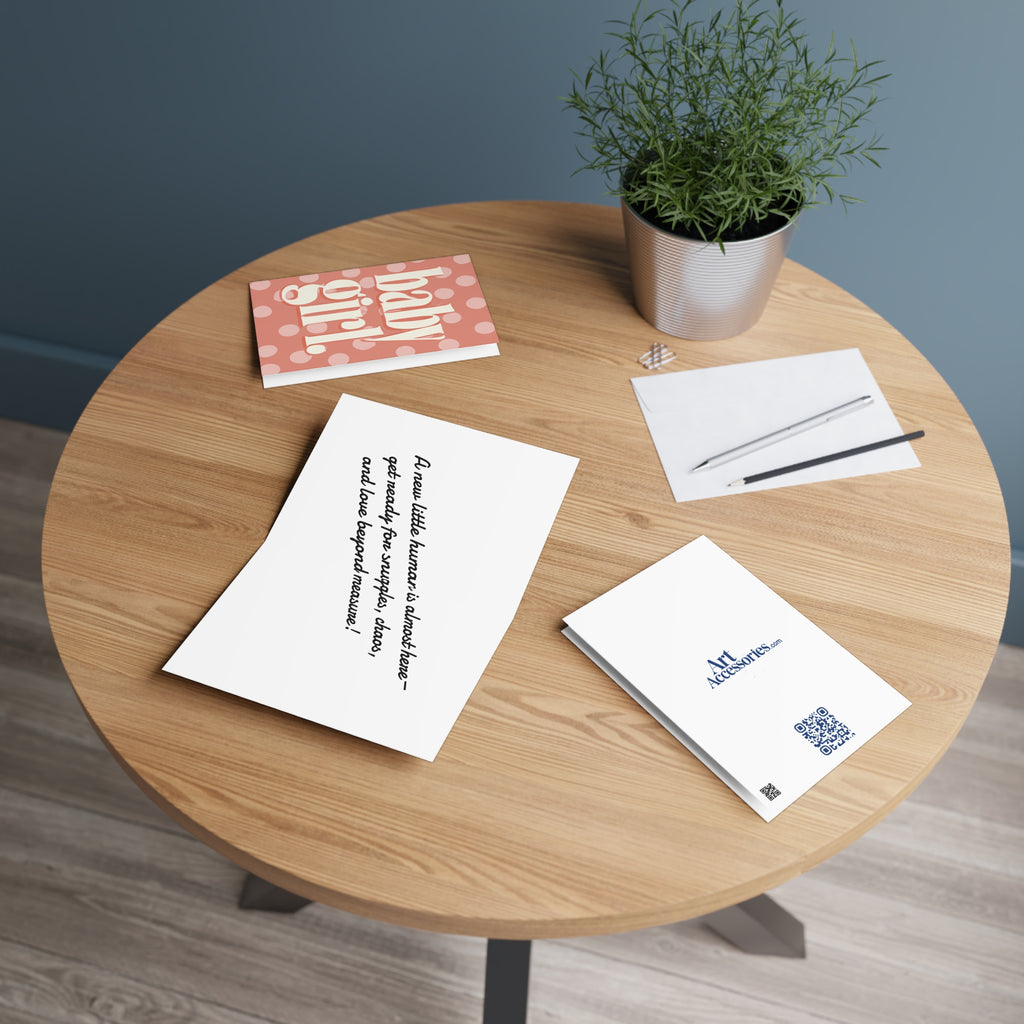 Baby Girl Polka Dot Greeting Card – Newborn Congratulations Card