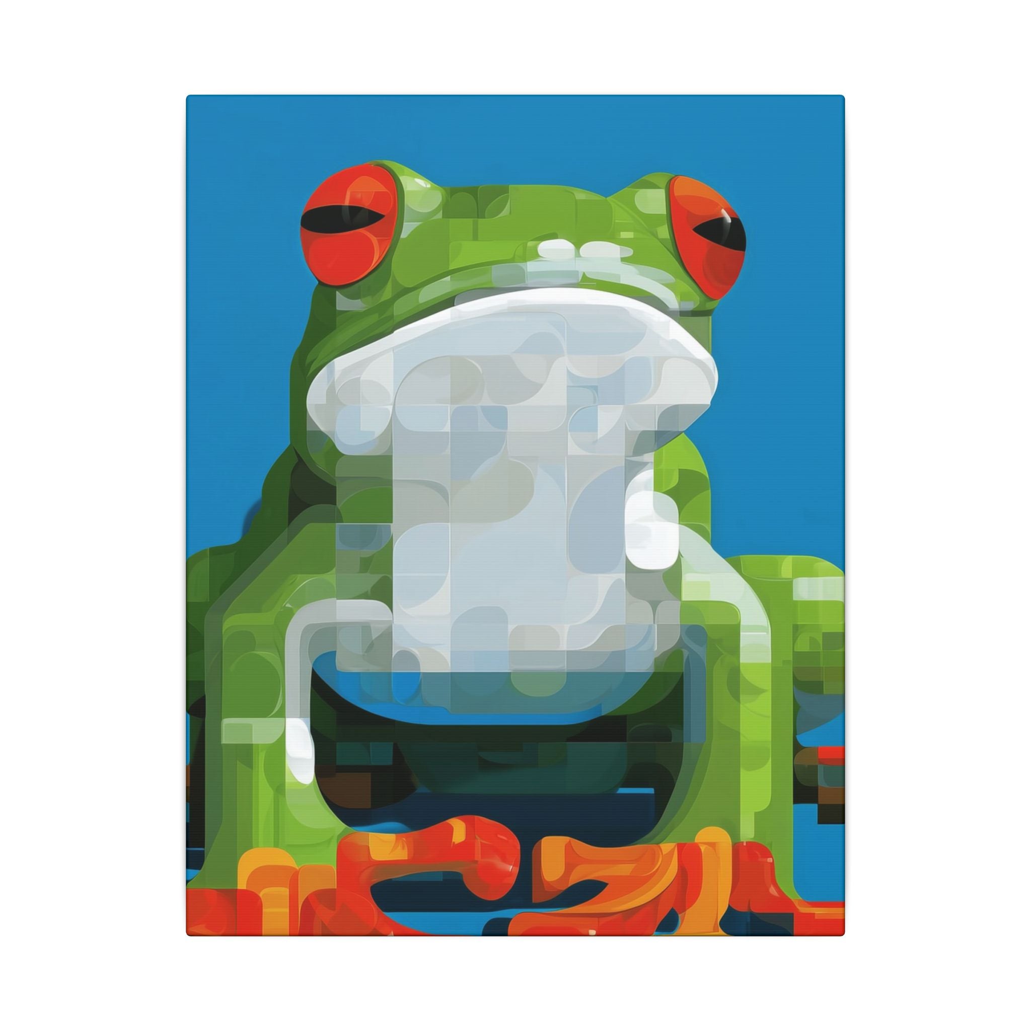 Pixelated Amphibian: Geometric Frog Design, Digital Mosaic Art   |    Custom Orders Available