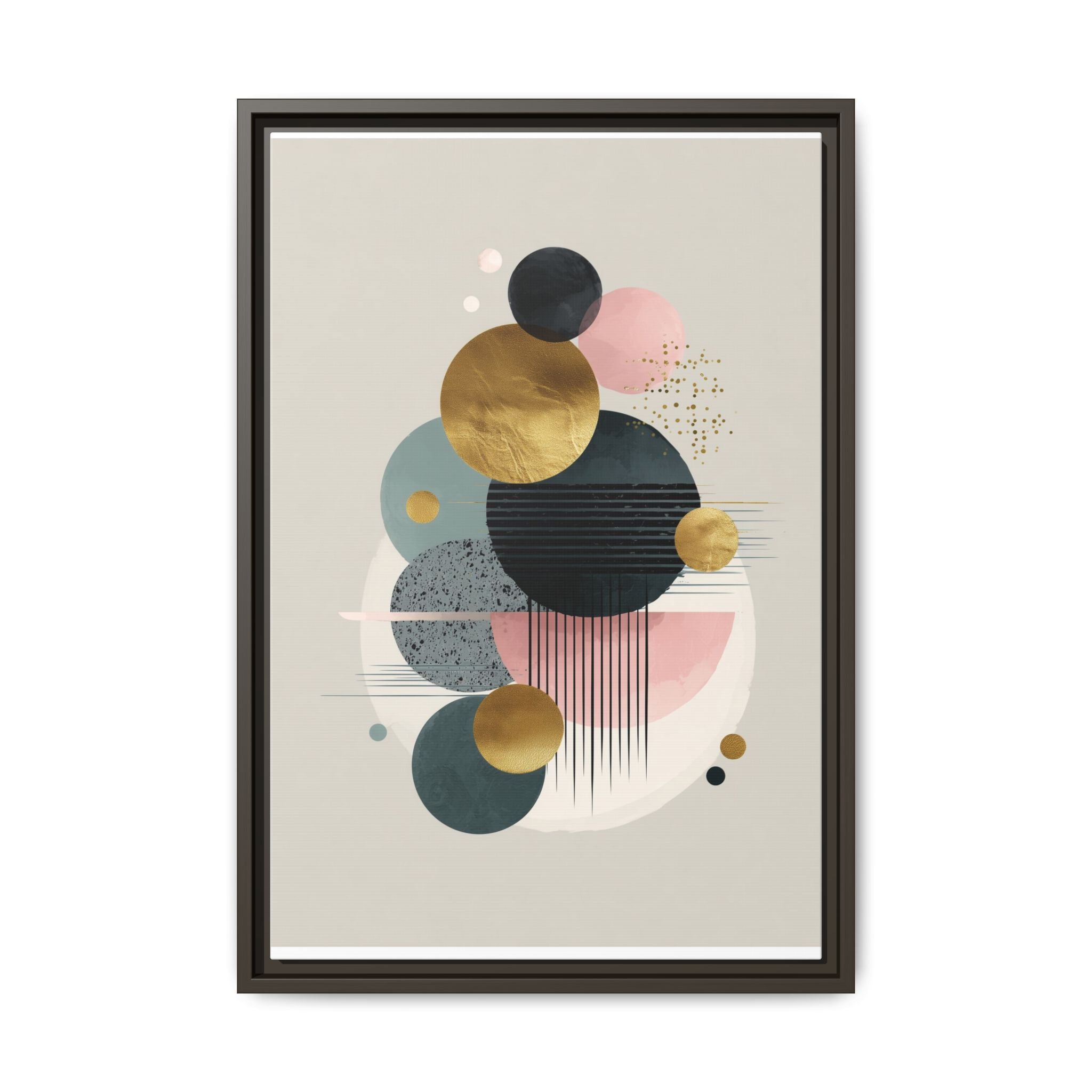 Geometric Harmony: Intersecting Circles, Mid-Century Modern Design, Abstract Metallic Composition   |   Custom Orders Accepted