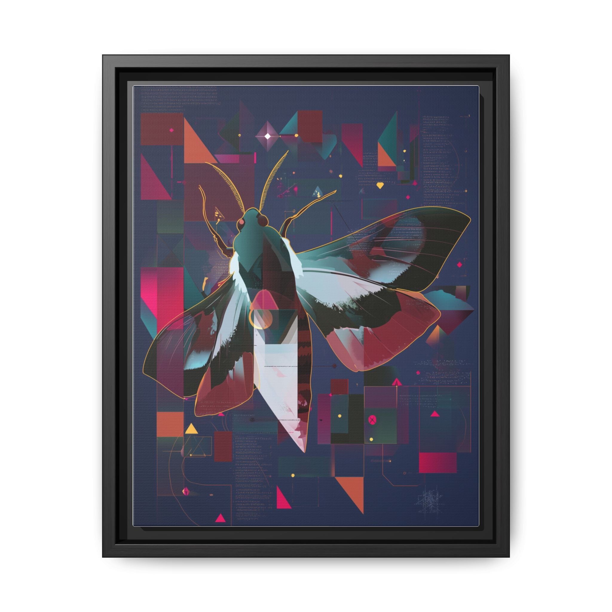 Metamorphic Circuits Framed Print : Geometric Butterfly Fusion, Digital Abstract Techno-Art   |   Custom Orders Available