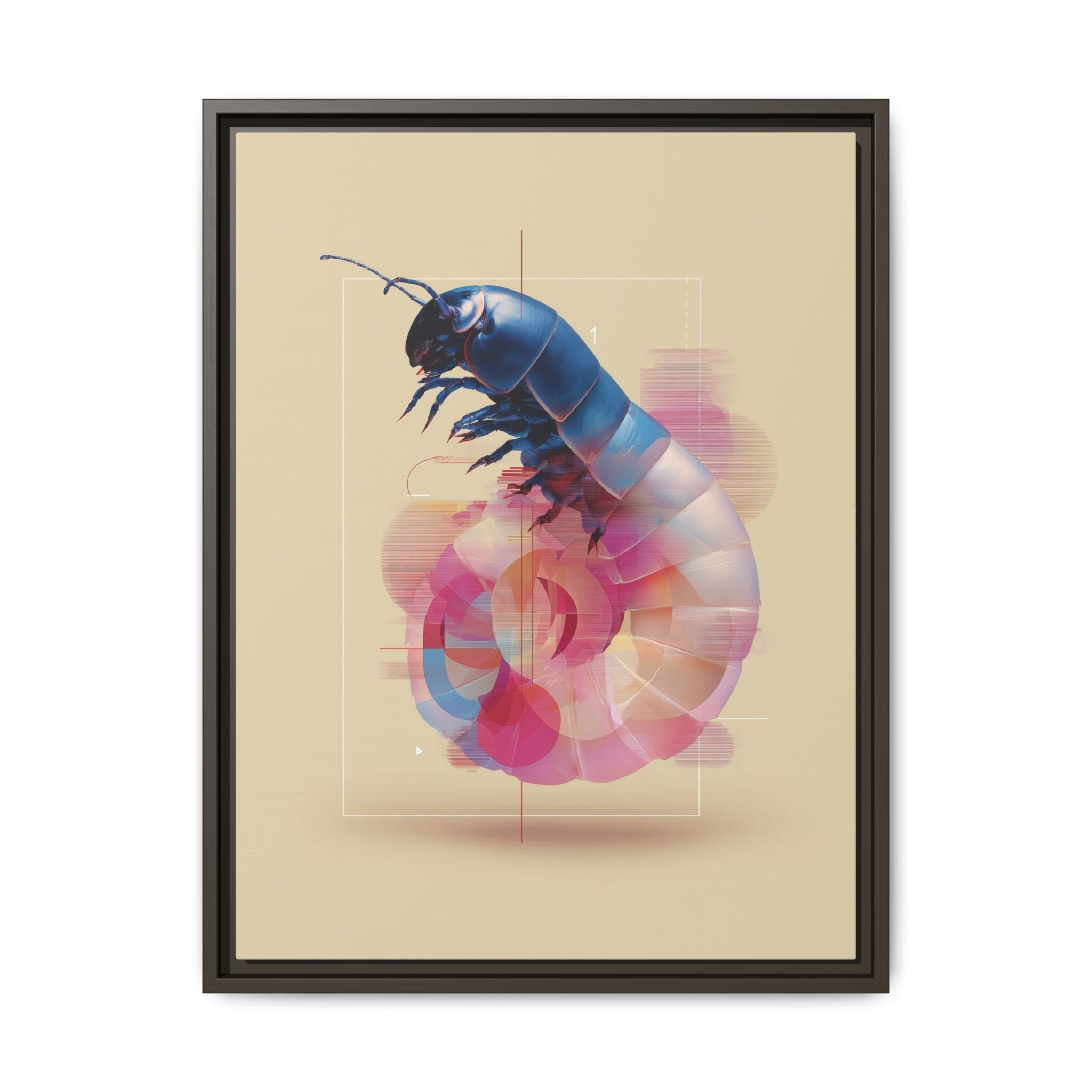 Exoskeleton Enigma: Digital Glitch Isopod, Metallic Crustacean Portrait   |  Personalized & Custom Orders Available