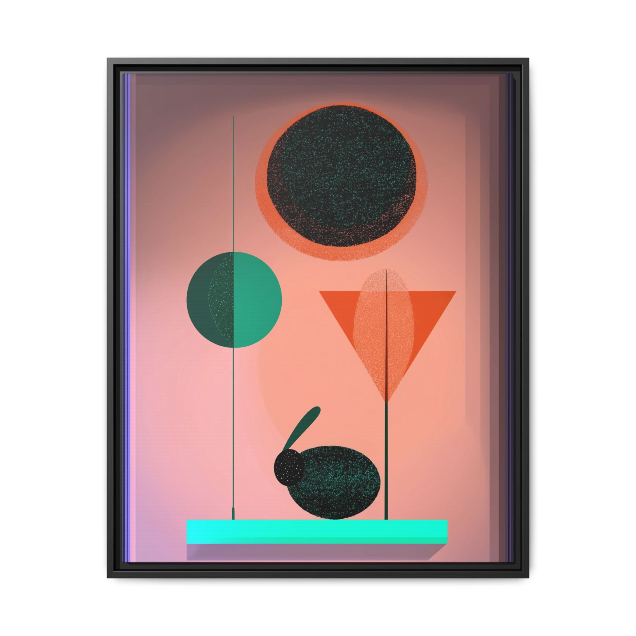 Geometric Harmony: Abstract Minimalist Composition, Organic Shapes and Color Play, Geometric Design with Teal and Orange Palette   |