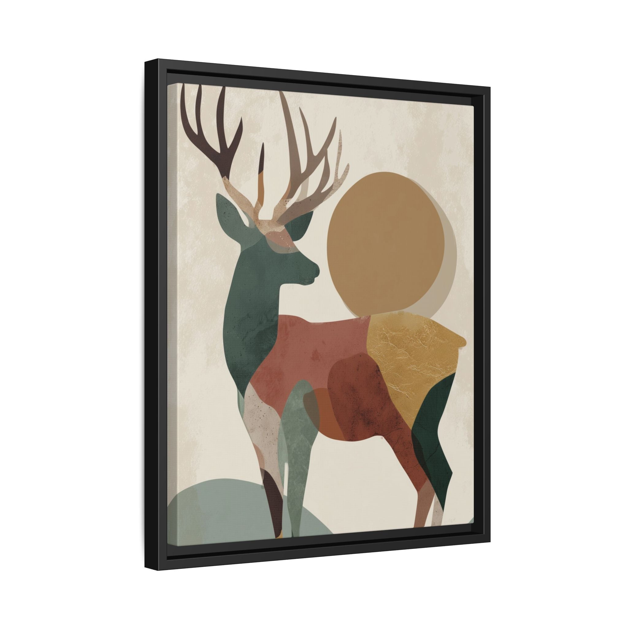 Geometric Deer Mosaic Framed Print : Modern Abstract Wildlife Art, Minimalist Nature Print   |  Personalized & Custom Orders Available