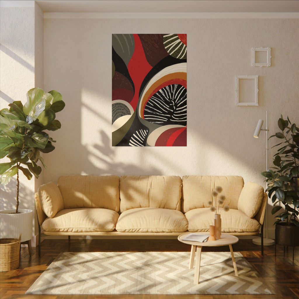 Harmonic Convergence: Organic Geometry, Mid-Century Modern Abstract, Earthy Palette Composition   |   Custom Orders Accepted