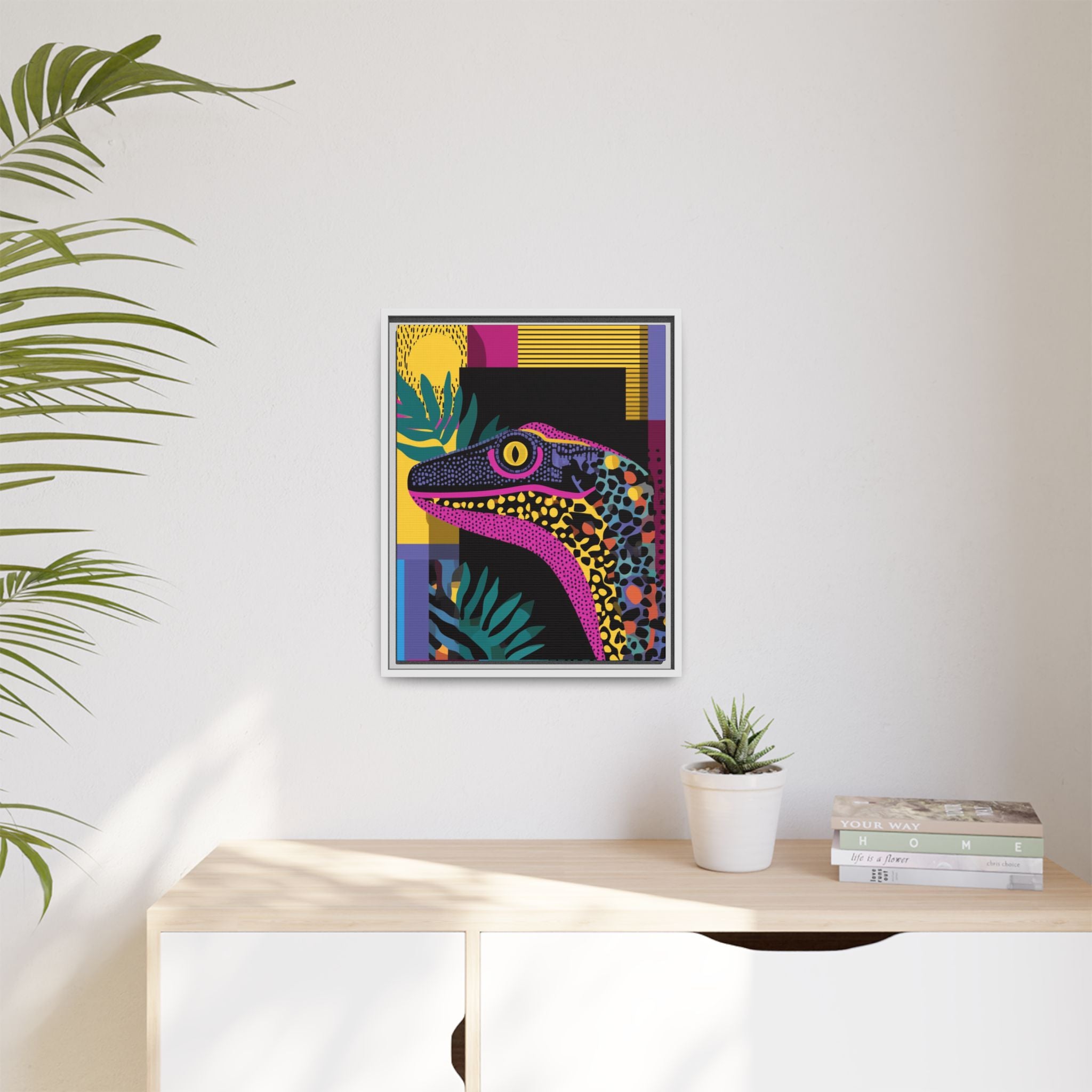 Raptor Kaleidoscope: Pop Art Dinosaur Portrait, Graphic Design Exotic Creature   |  Personalized & Custom Orders Available