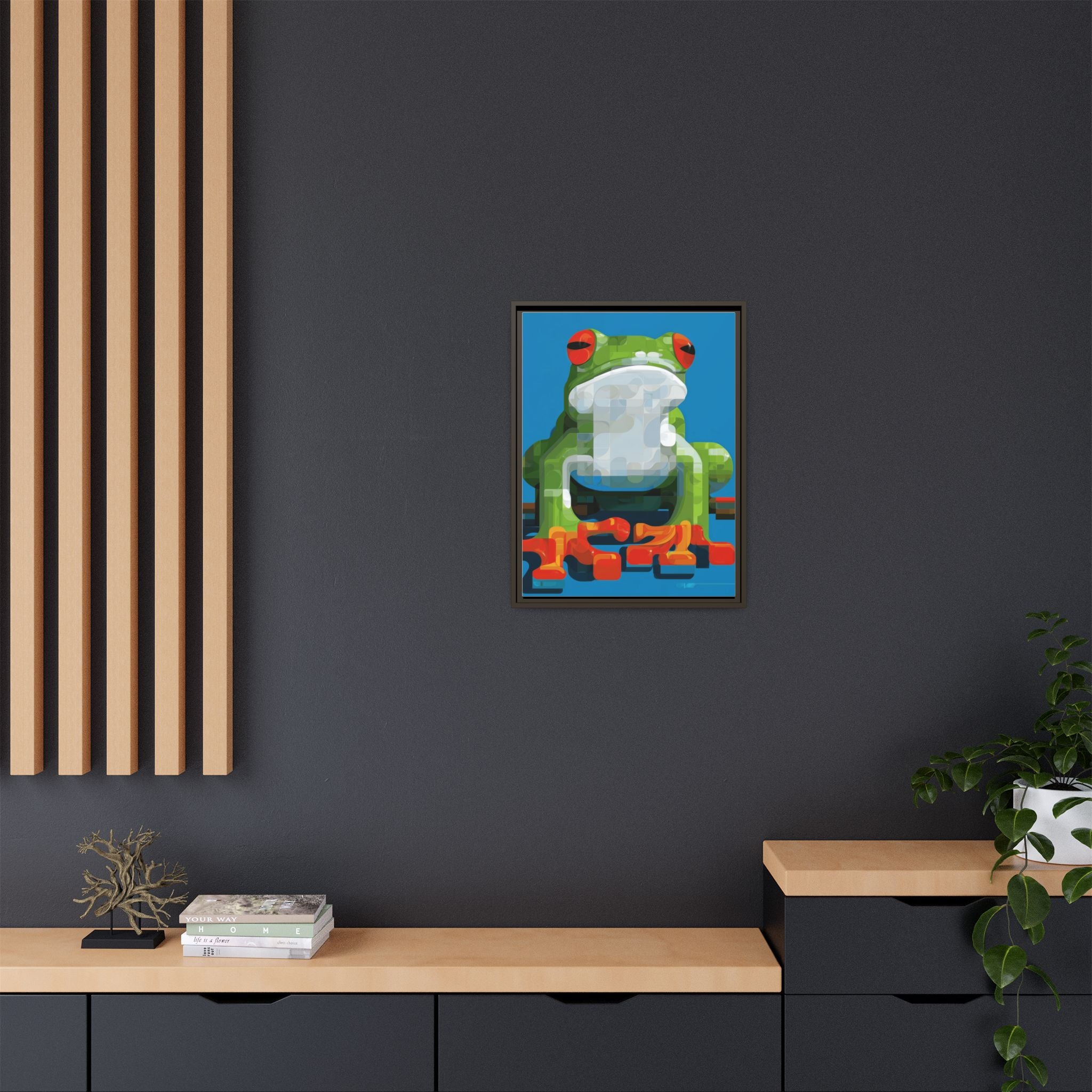 Mosaic Amphibian: Geometric Frog Portrait, Digital Pixel Art Illustration   |    Custom Orders Available