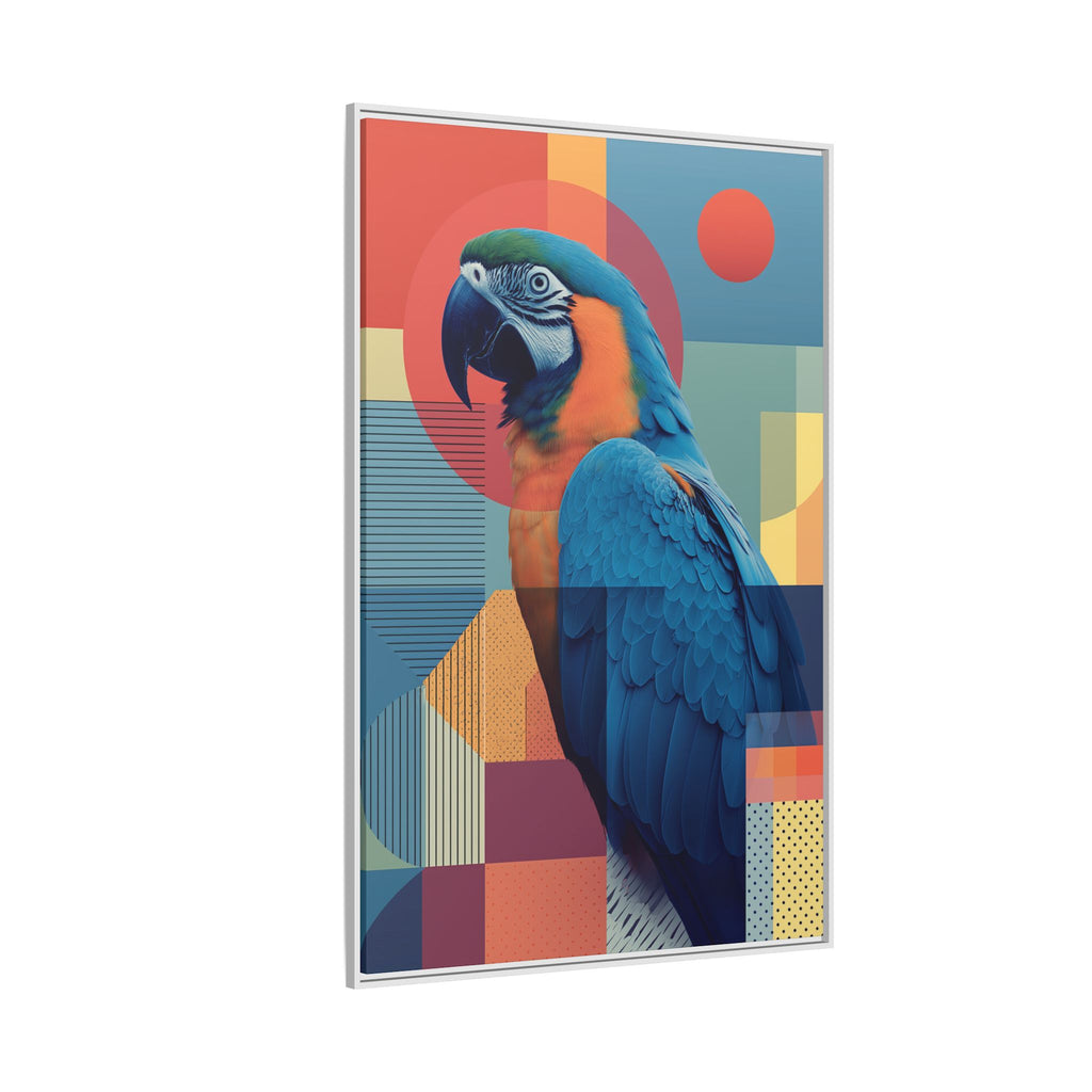 Macaw Geometric Framed Print : Mid-Century Modern Bird Art, Tropical Parrot Print   |  Personalized & Custom Orders Available