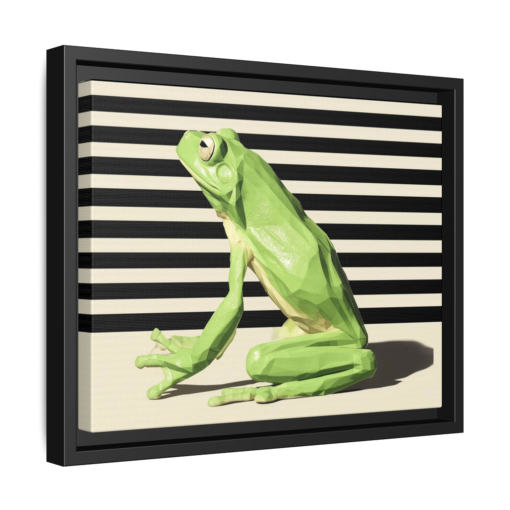 Geometric Frog Framed Print : Low-Poly Amphibian Design, Contemporary Minimalist Art   |  Personalized & Custom Orders Available