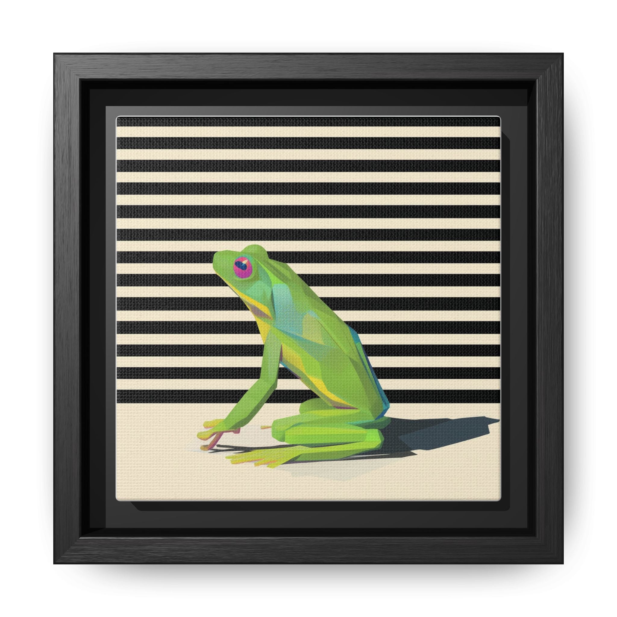 Stylized Frog Portrait Framed Print , Minimalist Pop Art Design   |  Personalized & Custom Orders Available