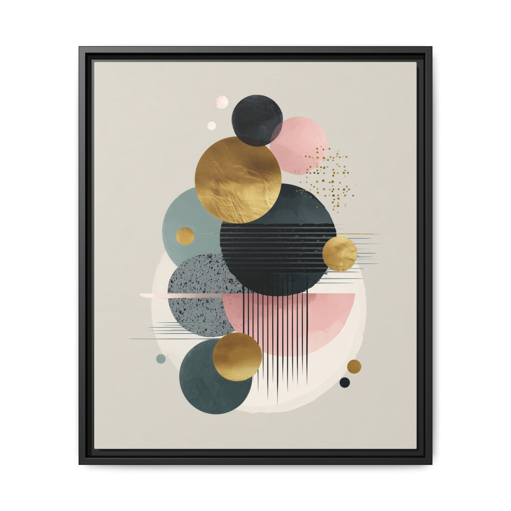 Geometric Harmony: Intersecting Circles, Mid-Century Modern Design, Abstract Metallic Composition   |   Custom Orders Accepted