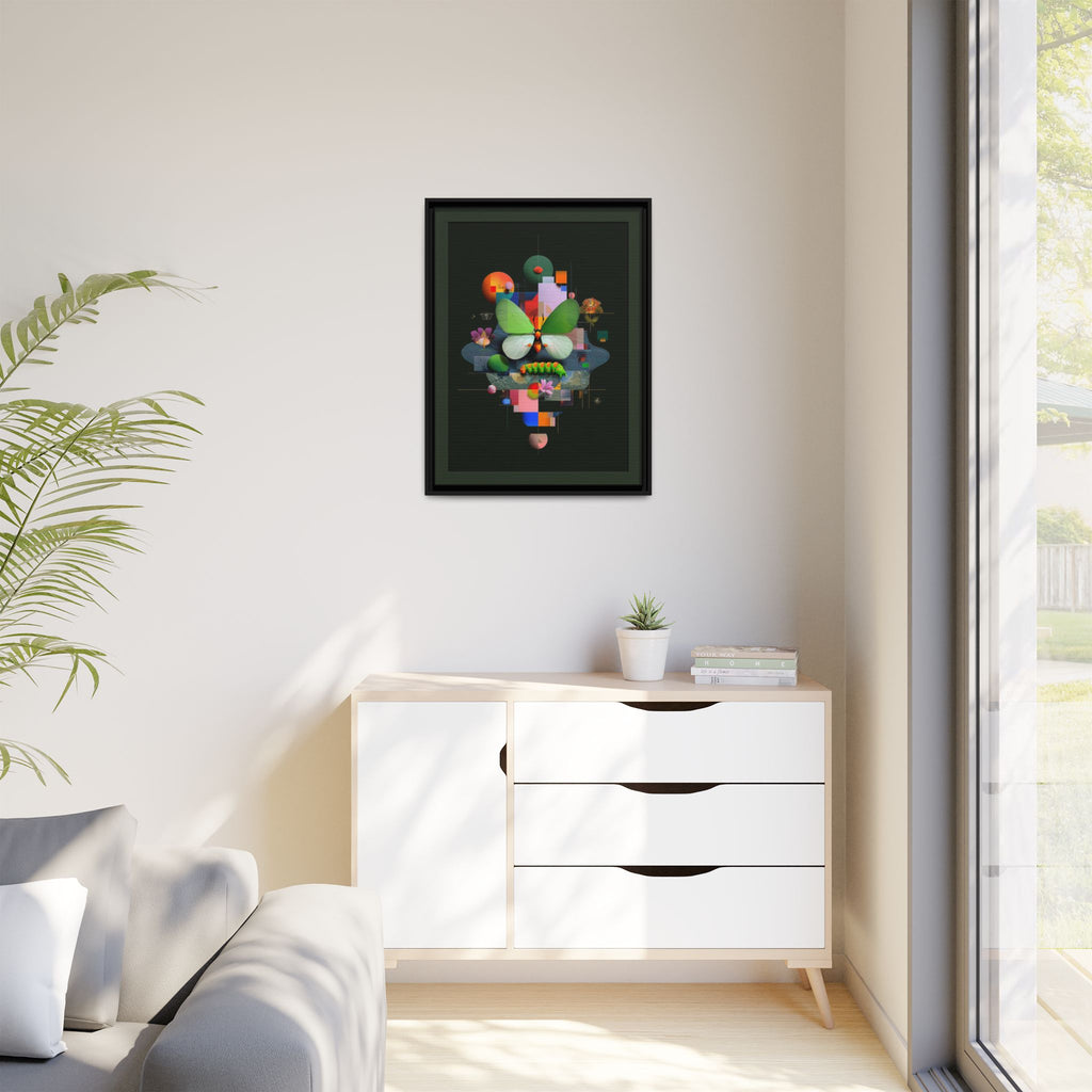 Metamorphosis Geometry Framed Print : Digital Nature Synthesis, Butterfly Abstraction   |  Personalized & Custom Orders Available