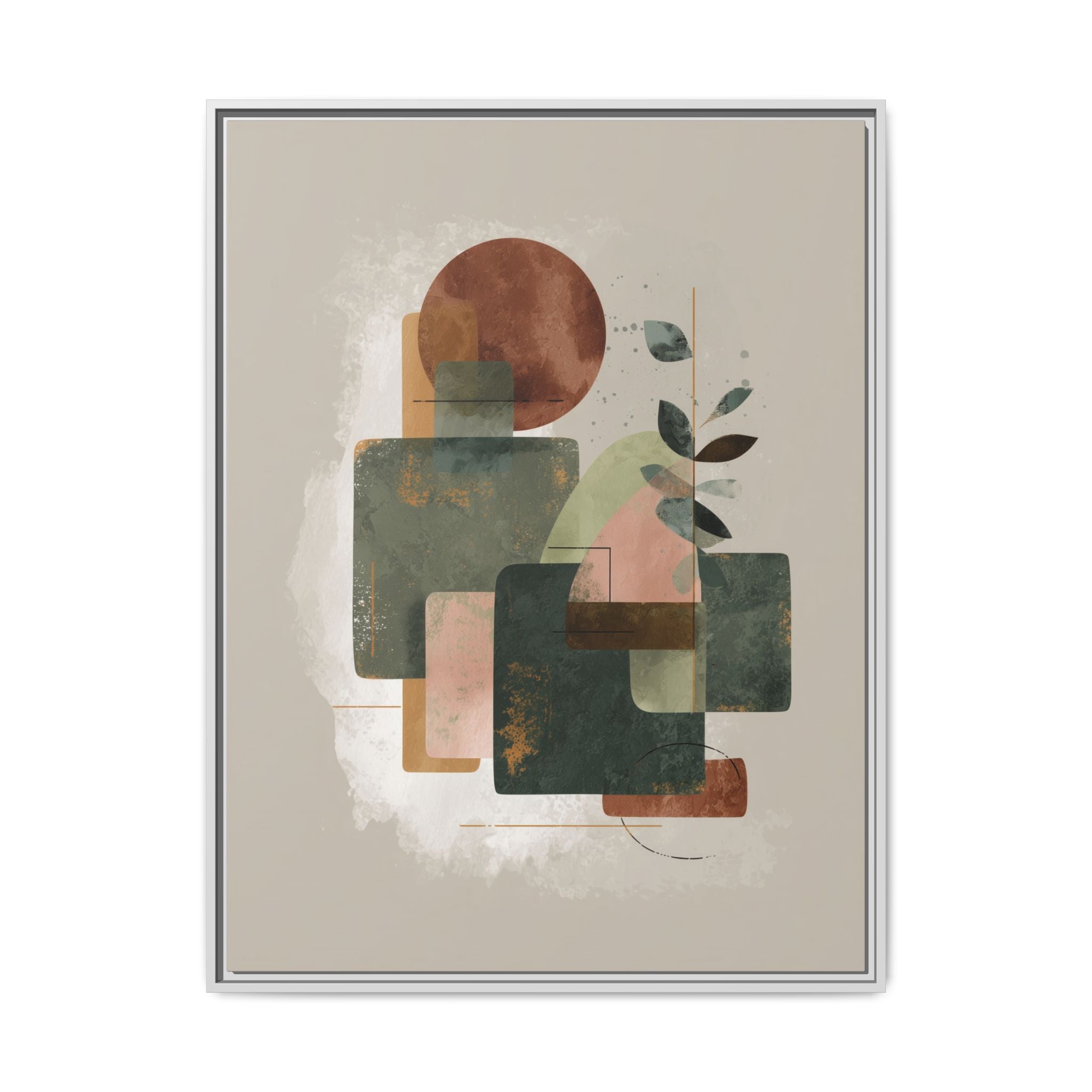 Geometric Harmony: Abstract Watercolor Composition, Mid-Century Modern Design, Organic Shapes   |   Custom Orders Accepted