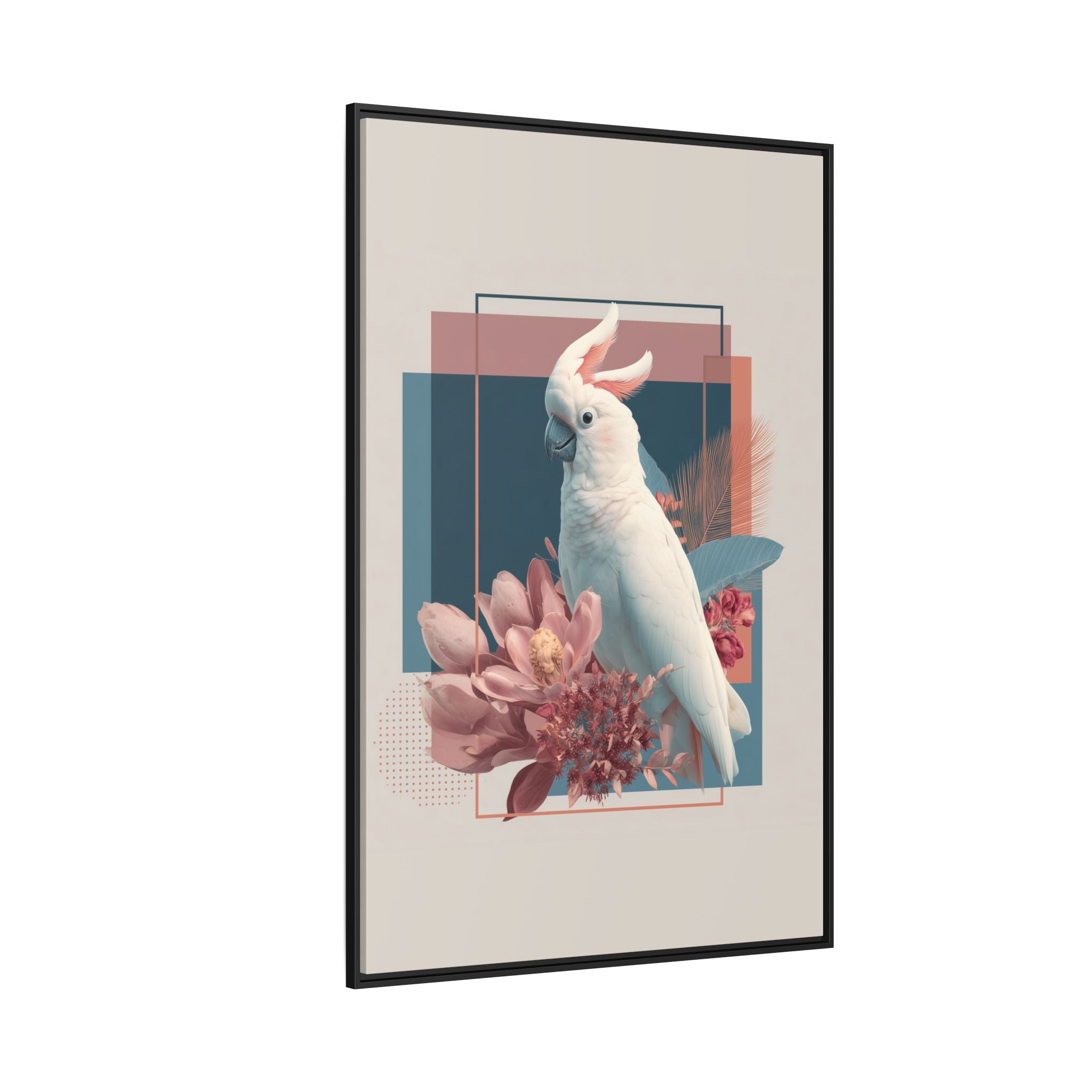 Ethereal Cockatoo: Geometric Wildlife Art, Digital Nature Portrait   |    Custom Orders Available