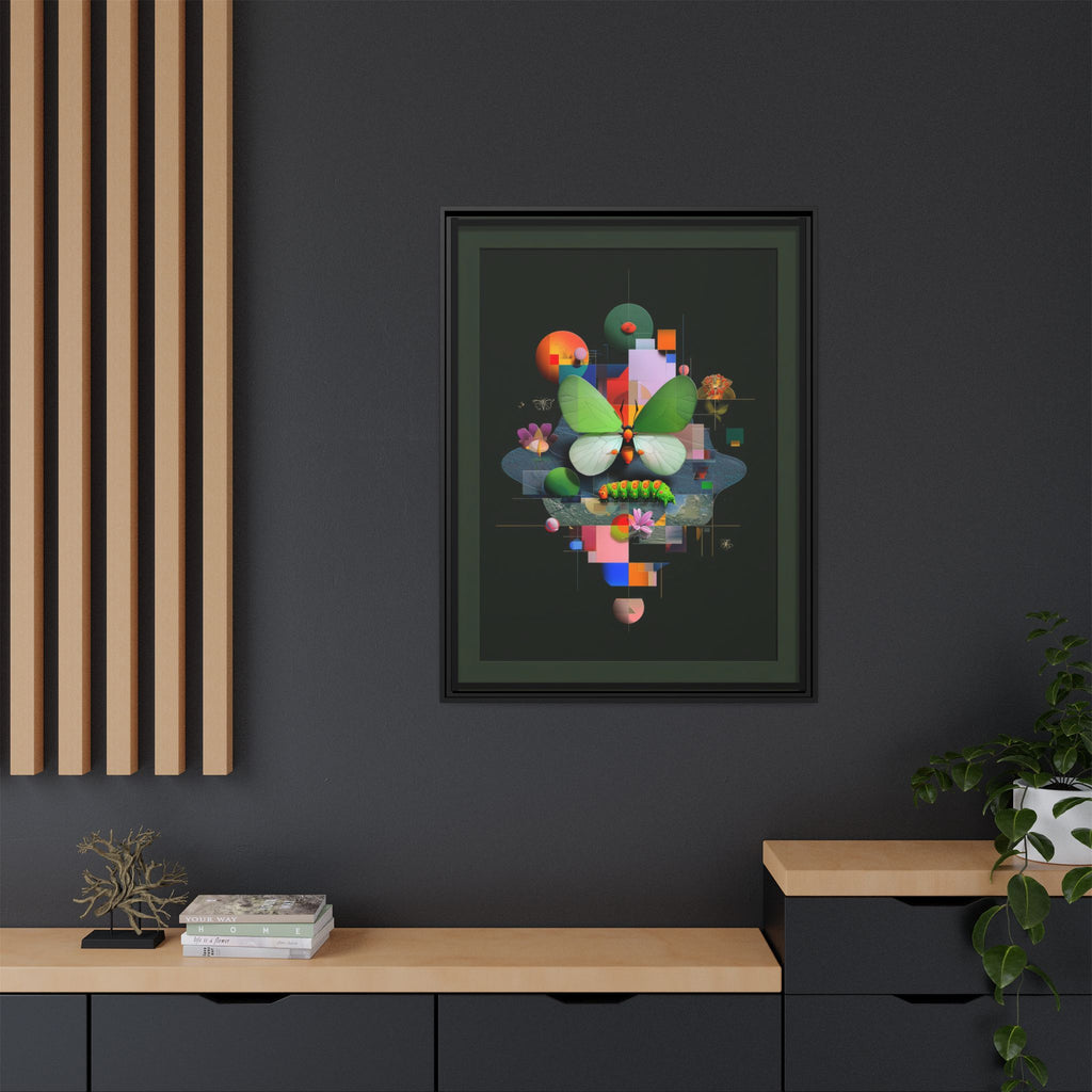 Metamorphosis Geometry Framed Print : Digital Nature Synthesis, Butterfly Abstraction   |  Personalized & Custom Orders Available