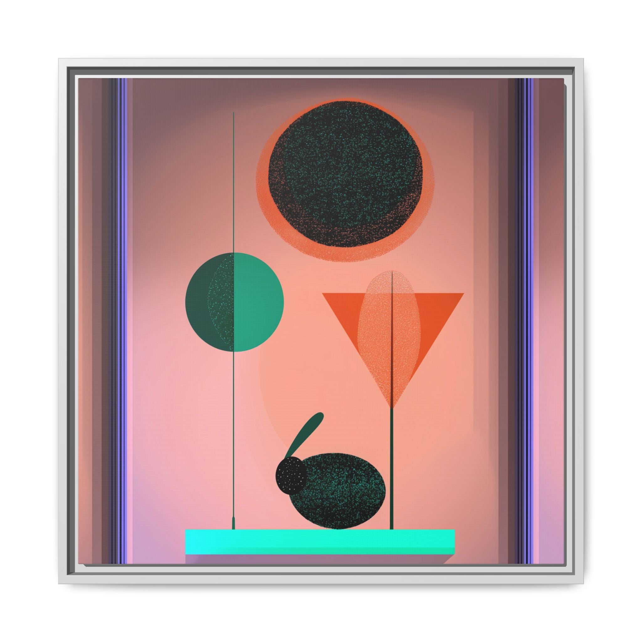 Geometric Harmony: Abstract Minimalist Composition, Organic Shapes and Color Play, Geometric Design with Teal and Orange Palette   |