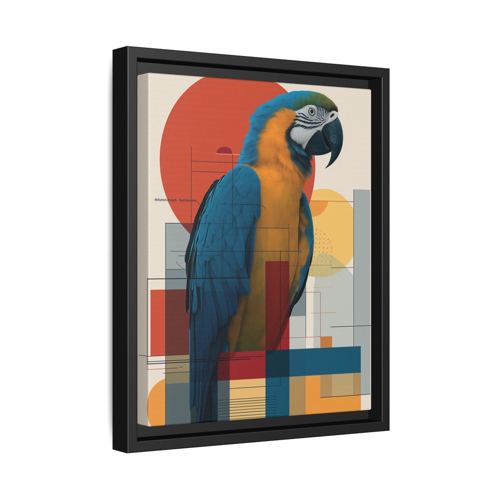 Vibrant Macaw Geometric Framed Print: Avian Realism, Modern Abstract Composition   |  Personalized & Custom Orders Available