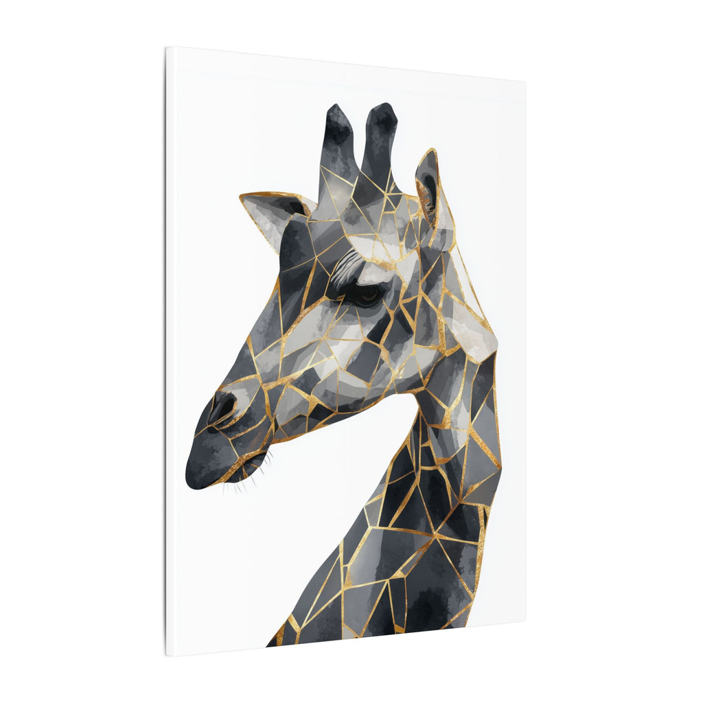 Geometric Giraffe: Modern Mosaic Art, Angular Wildlife Portrait, Monochromatic Polygon Design   |  Personalized & Custom Orders Available