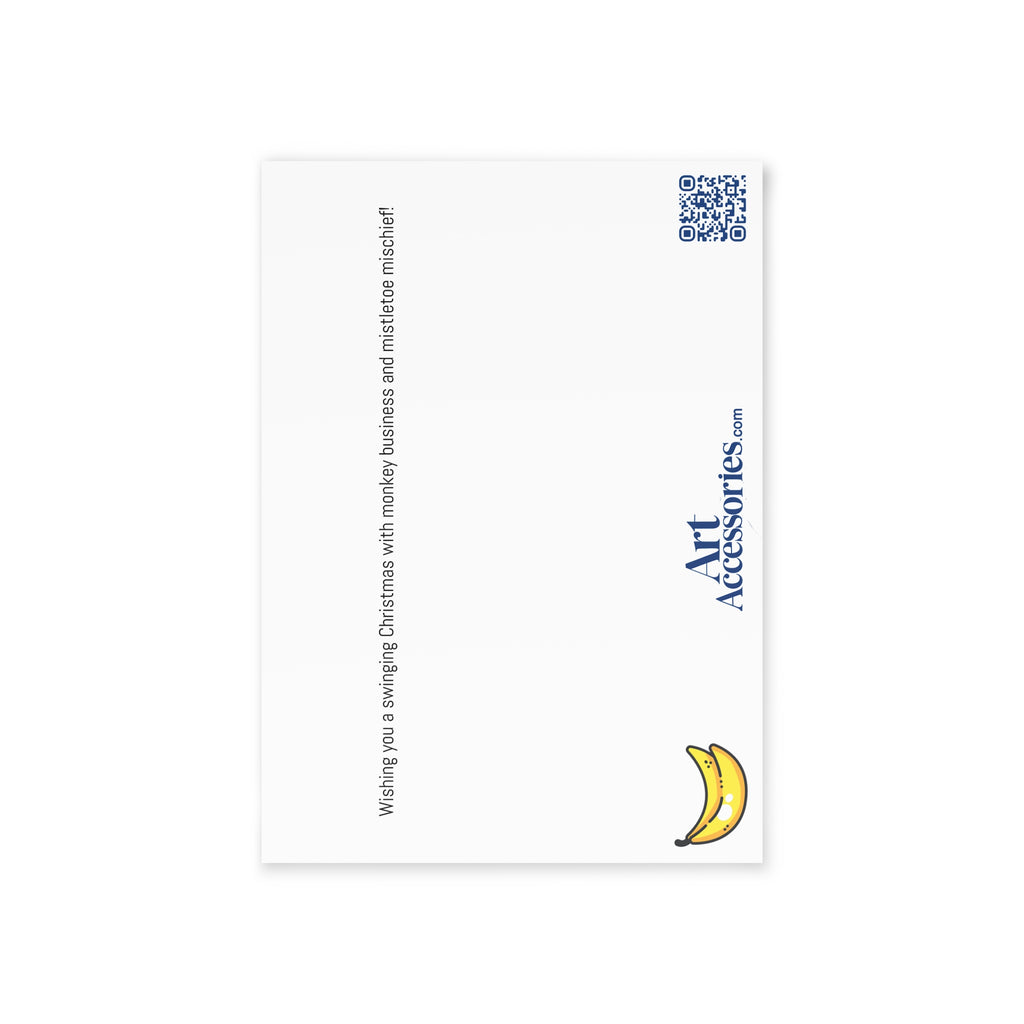 Festive Monkey Holiday Cards - Cute Two-Sided Christmas Greetings, Animal-Themed Greetings, Fun Holiday Stationery, Card Set, Seasonal Decor