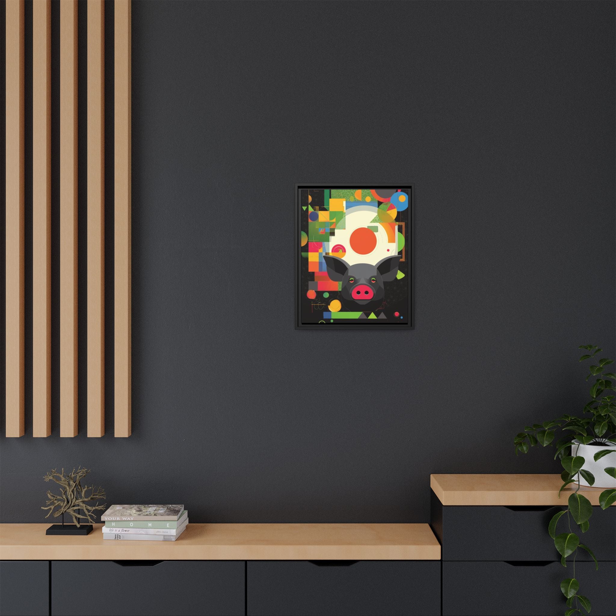 Prismatic Pig: Geometric Abstract Design, Digital Graphic Art Illustration   |    Custom Orders Available