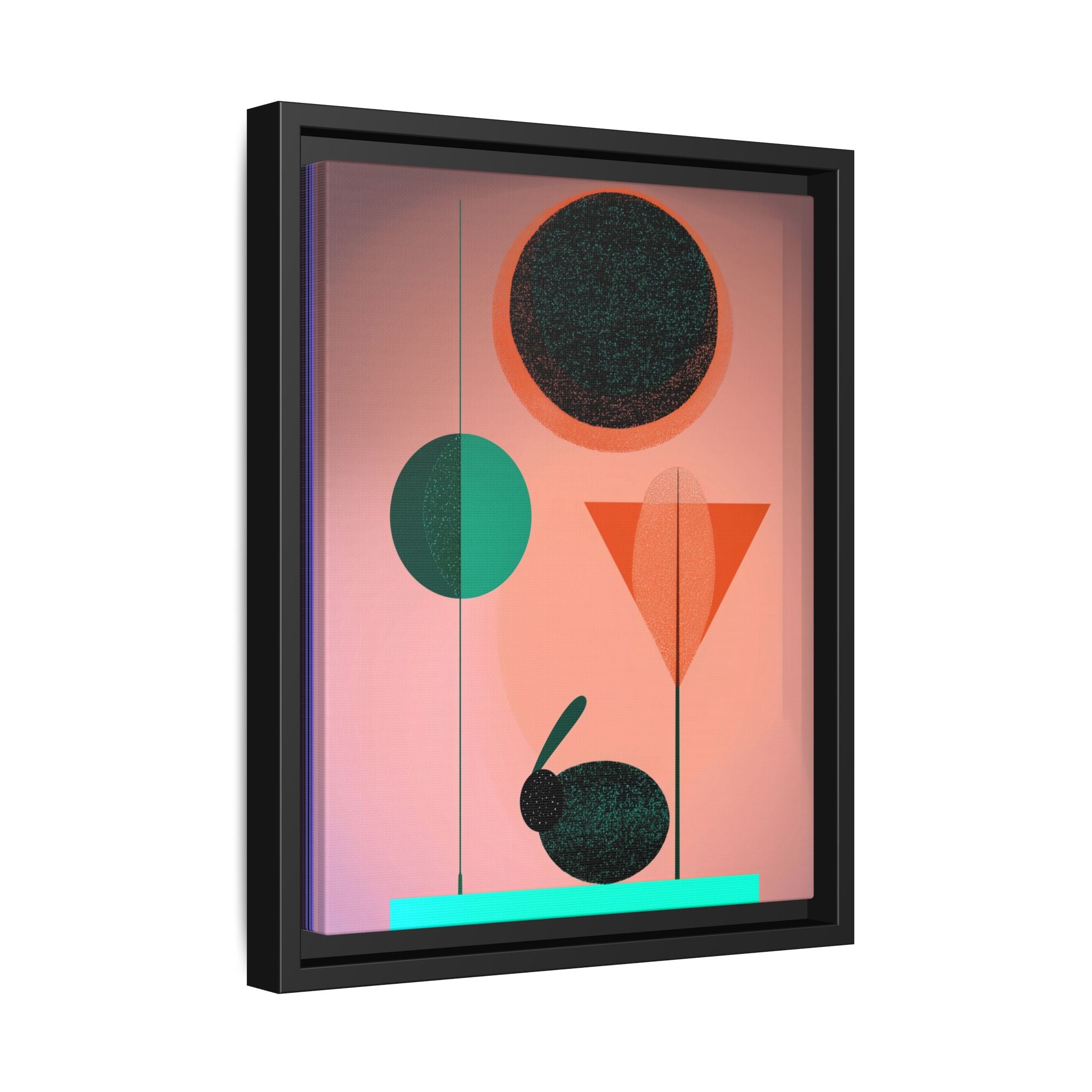 Geometric Harmony: Abstract Minimalist Composition, Organic Shapes and Color Play, Geometric Design with Teal and Orange Palette   |