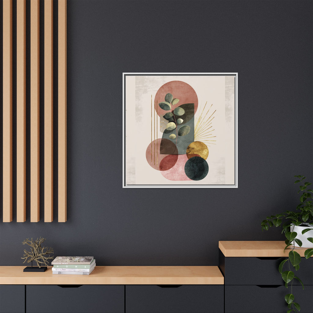 Botanical Geometric Symphony: Eucalyptus Harmony, Metallic Intersections, Modern Earth Tones   |   Custom Orders Accepted