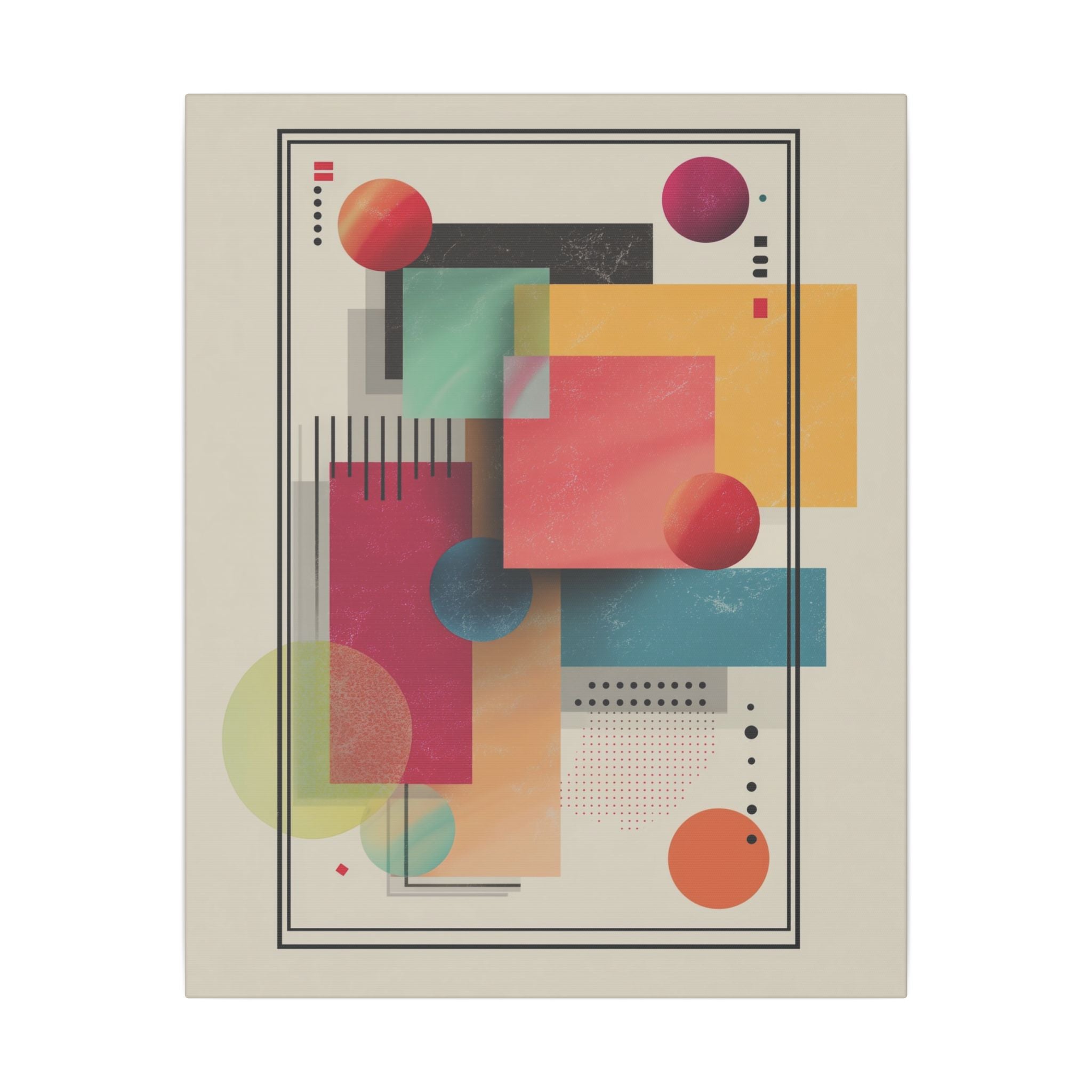 Geometric Dynamism: Bauhaus Abstraction, Translucent Shapes, Modernist Composition   |   Custom Orders Accepted