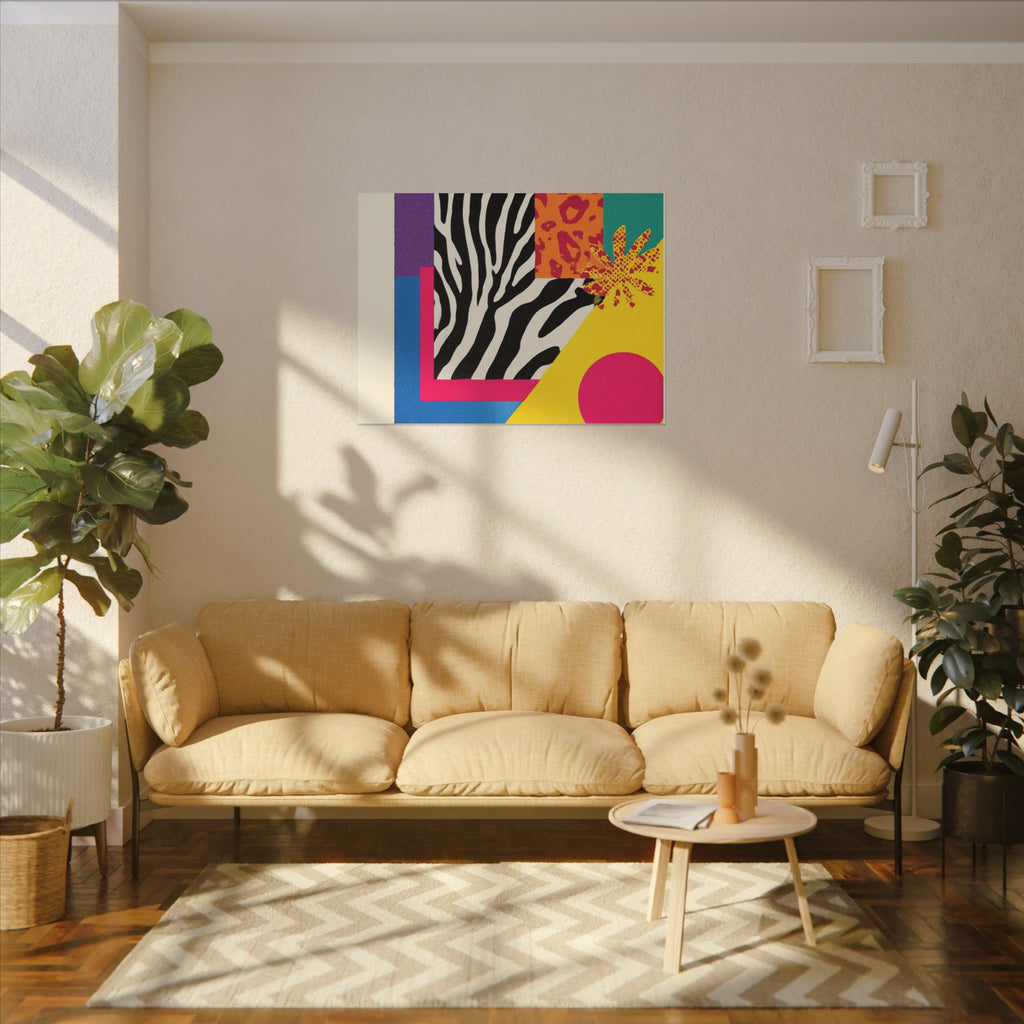 Pop Geometry: Zebra Leopard Fusion, Geometric Color Block, Modern Abstract Design   |   Custom Orders Accepted