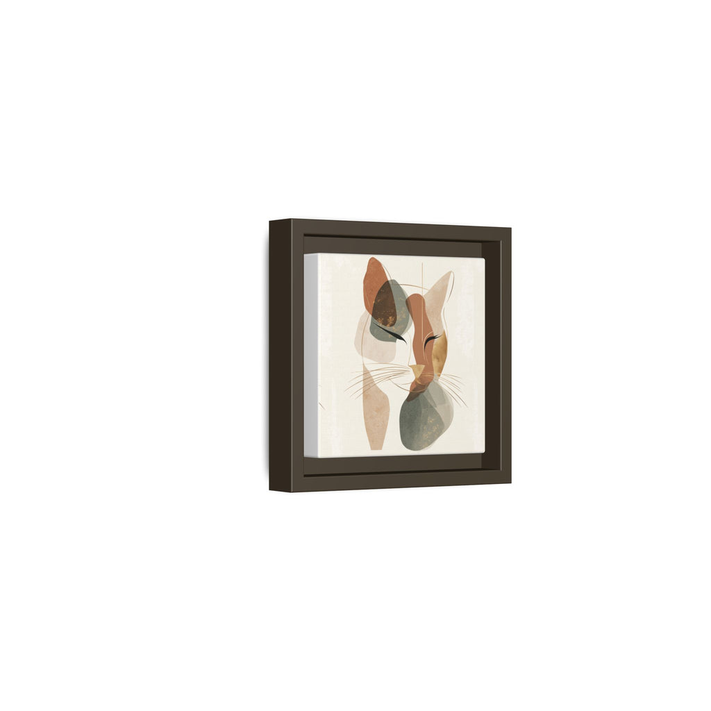 Feline Geometry: Abstract Cat Portrait, Minimalist Earth Tones   |  Personalized & Custom Orders Available