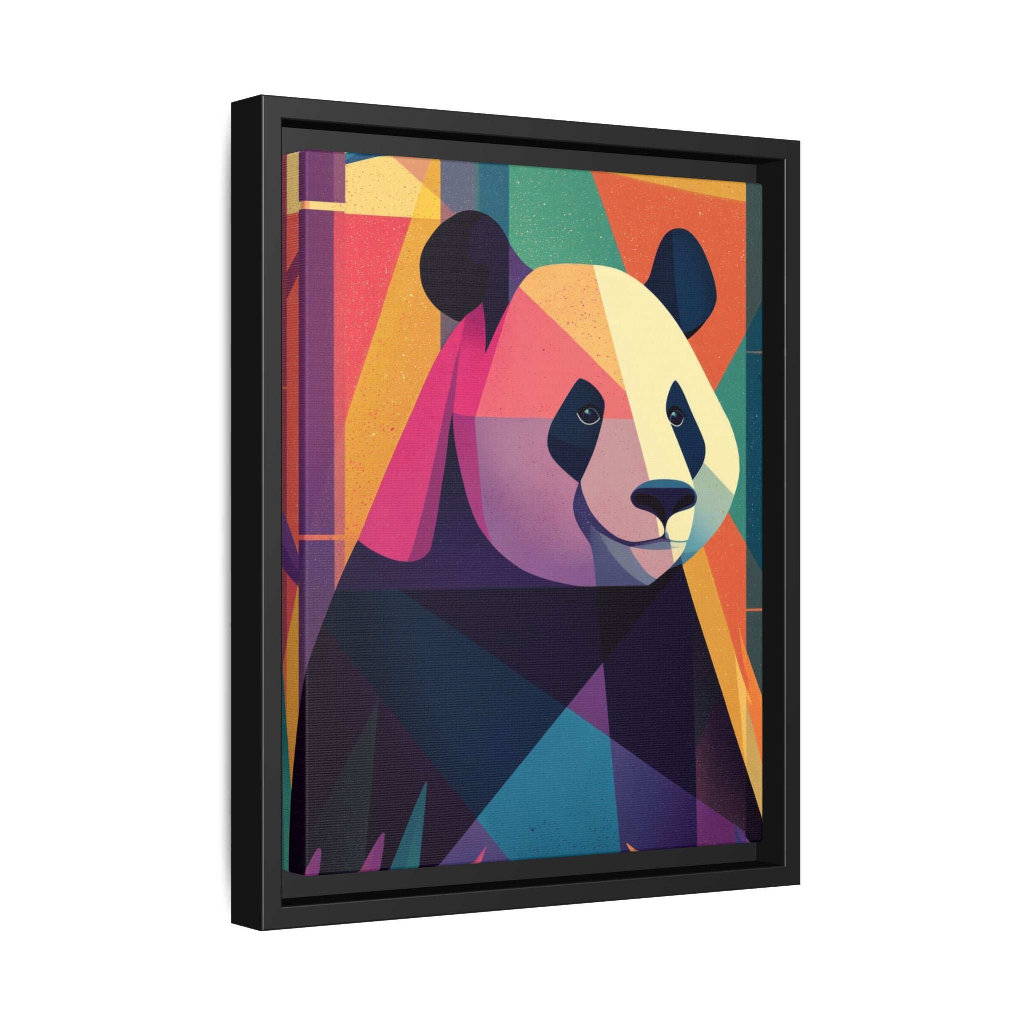 Geometric Panda Framed Print : Cubist Wildlife Portrait, Colorful Abstract Interpretation   |  Personalized & Custom Orders Available