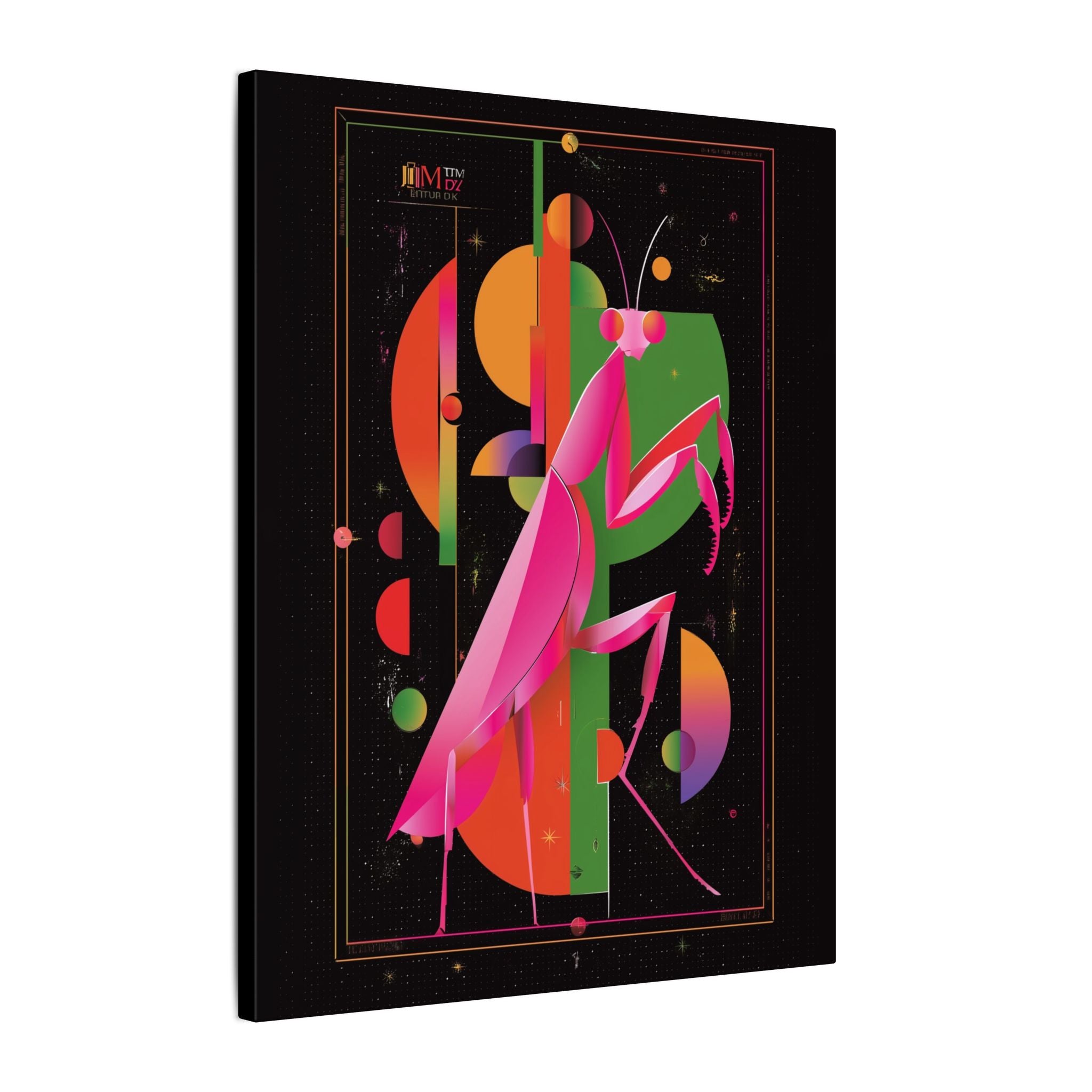 Cosmic Mantis: Geometric Insect Illustration, Cubist Space Design   |    Custom Orders Available