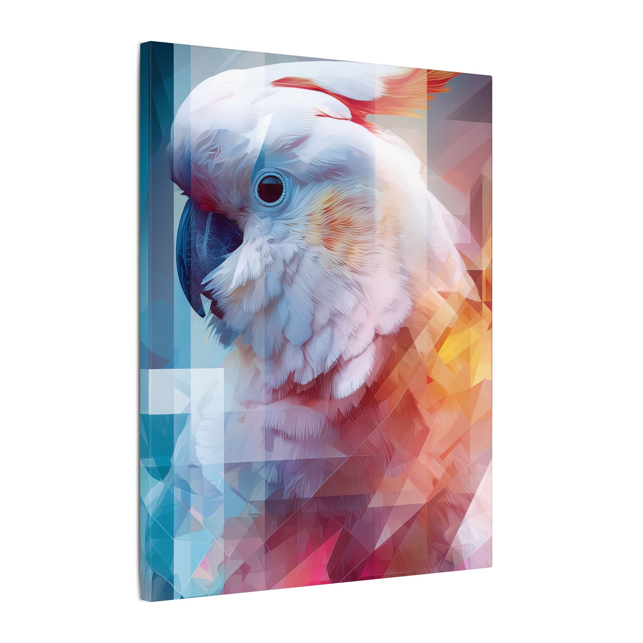 Geometric Cockatoo: Prismatic Wildlife Portrait, Low-Poly Digital Art   |    Custom Orders Available
