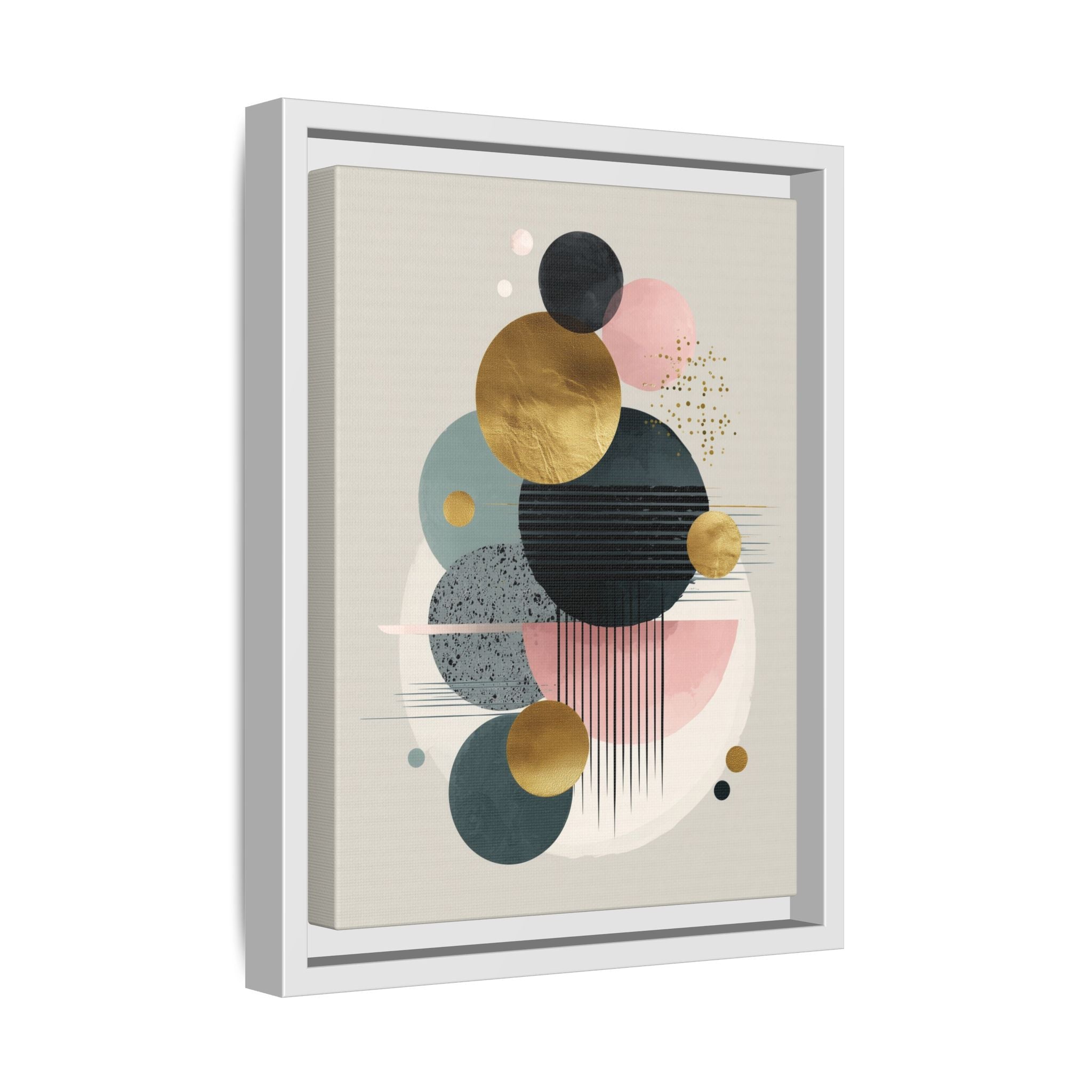 Geometric Harmony: Intersecting Circles, Mid-Century Modern Design, Abstract Metallic Composition   |   Custom Orders Accepted