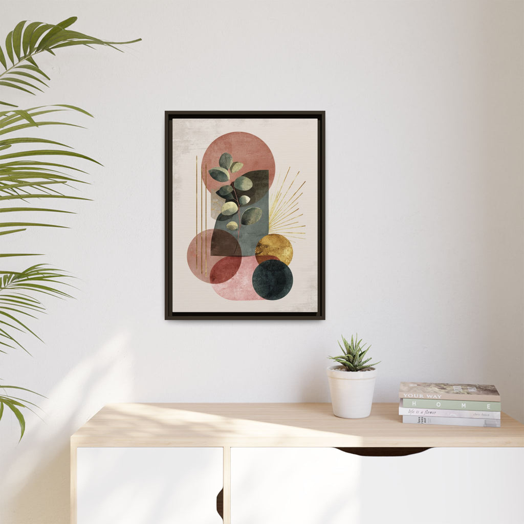 Botanical Geometric Symphony: Eucalyptus Harmony, Metallic Intersections, Modern Earth Tones   |   Custom Orders Accepted