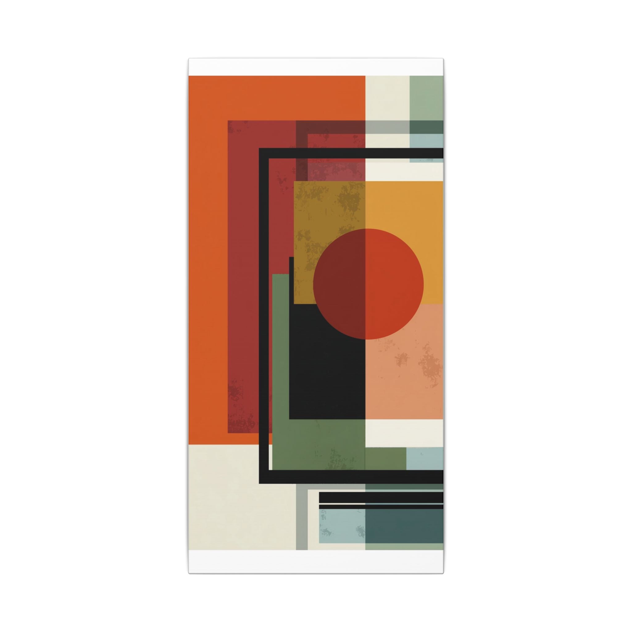 Geometric Harmony: Bauhaus Inspired Design, Mid-Century Modern Composition, Abstract Rectangular Layers   |   Custom Orders Accepted