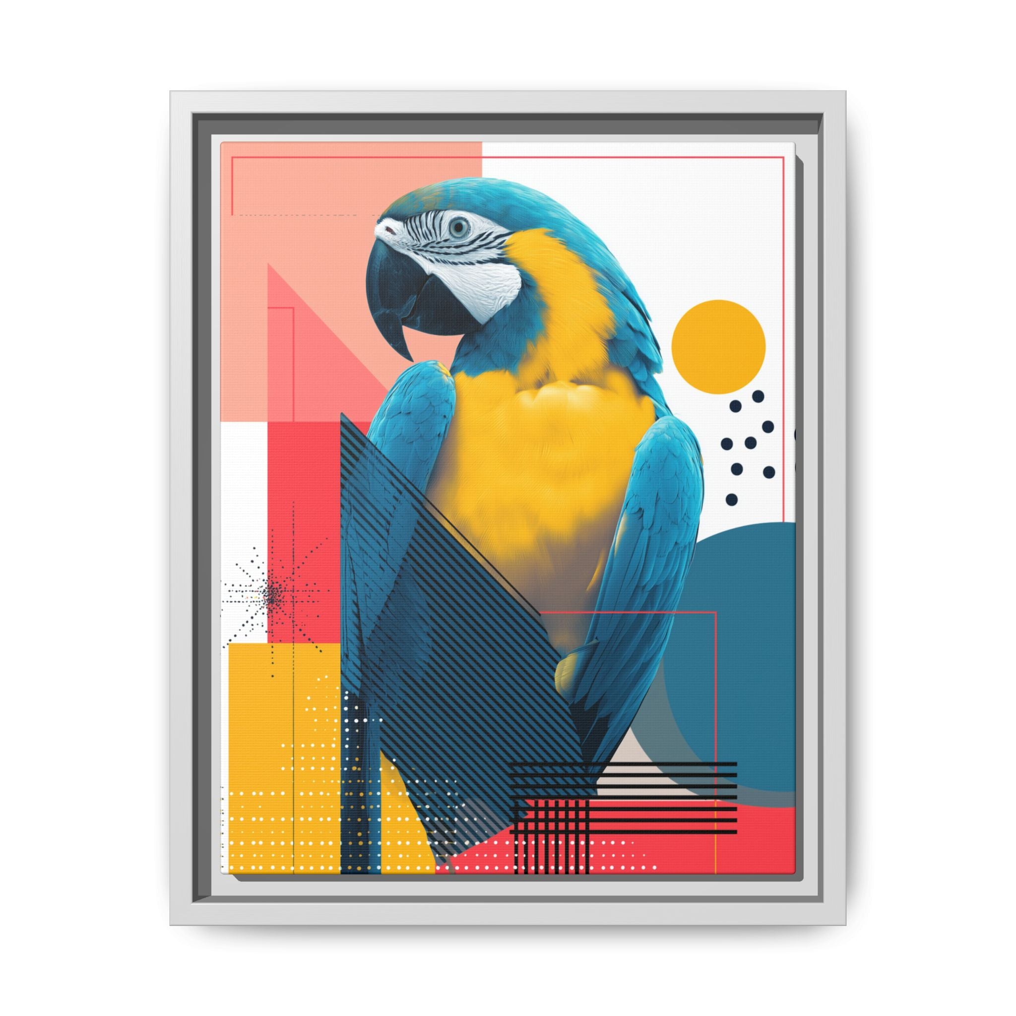 Macaw in Geometry: Vibrant Wildlife Digital Art, Modernist Design Fusion   |    Custom Orders Available