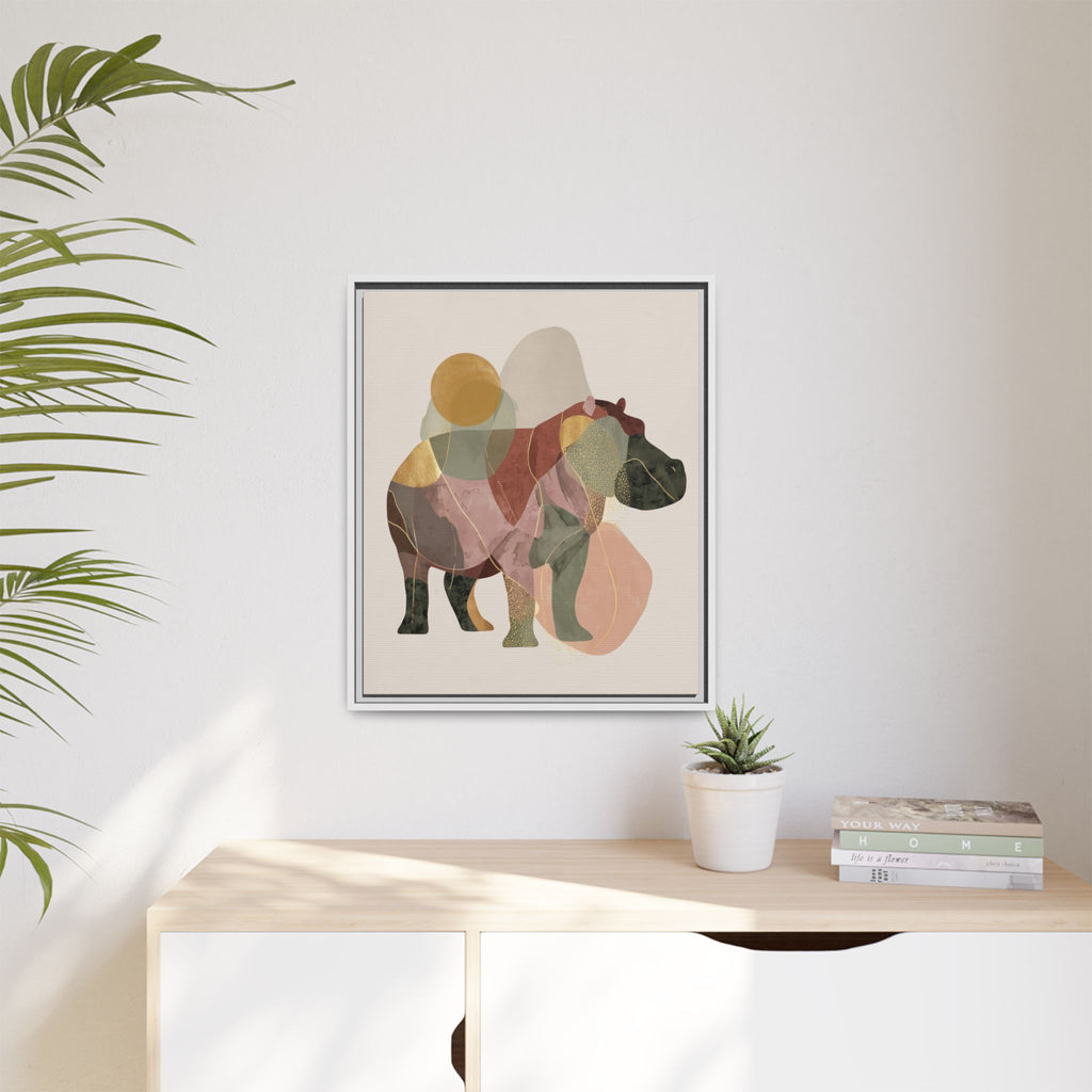 Geometric Hippo: Abstract Animal Art, Modern Watercolor Shapes   |  Personalized & Custom Orders Available
