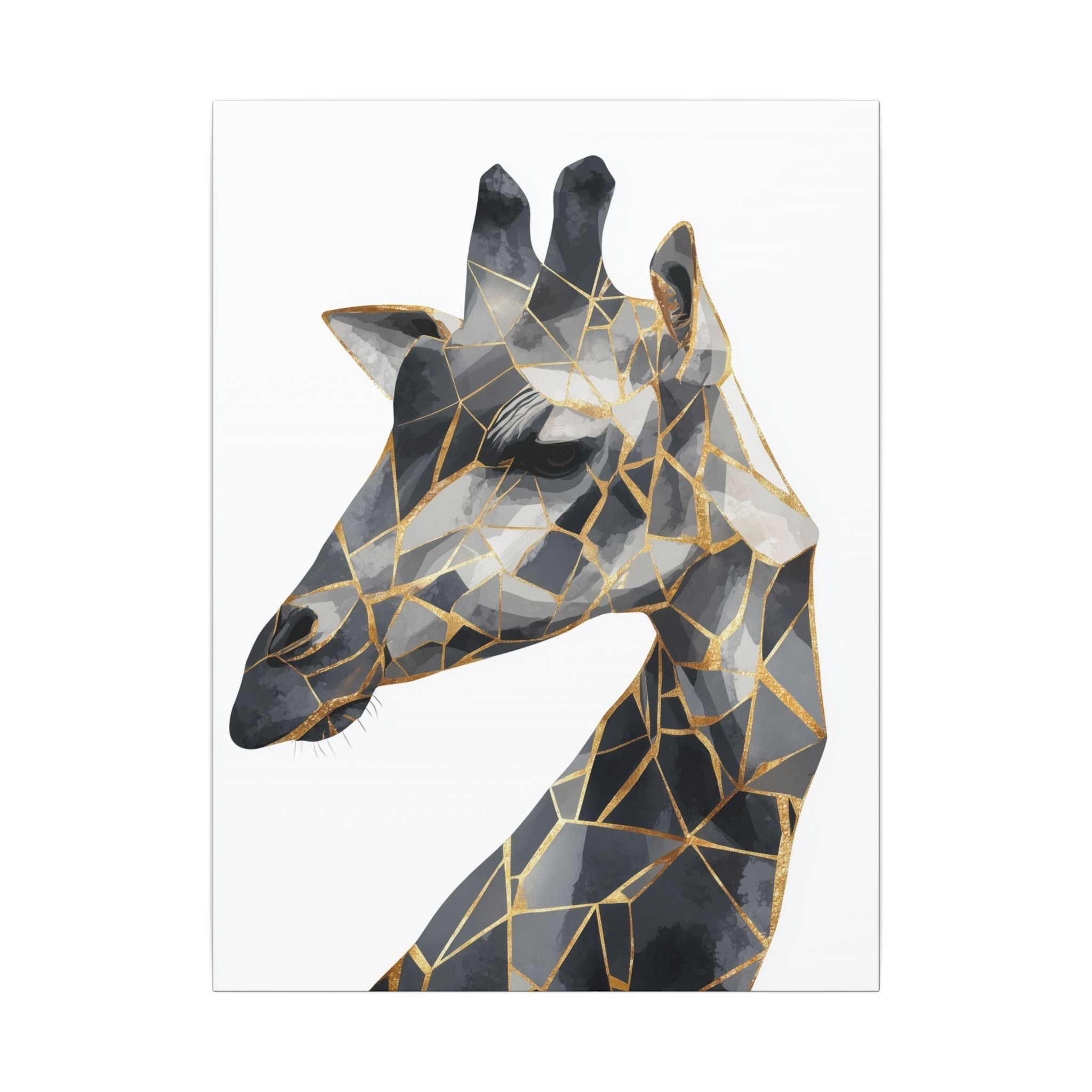 Geometric Giraffe: Modern Mosaic Art, Angular Wildlife Portrait, Monochromatic Polygon Design   |  Personalized & Custom Orders Available