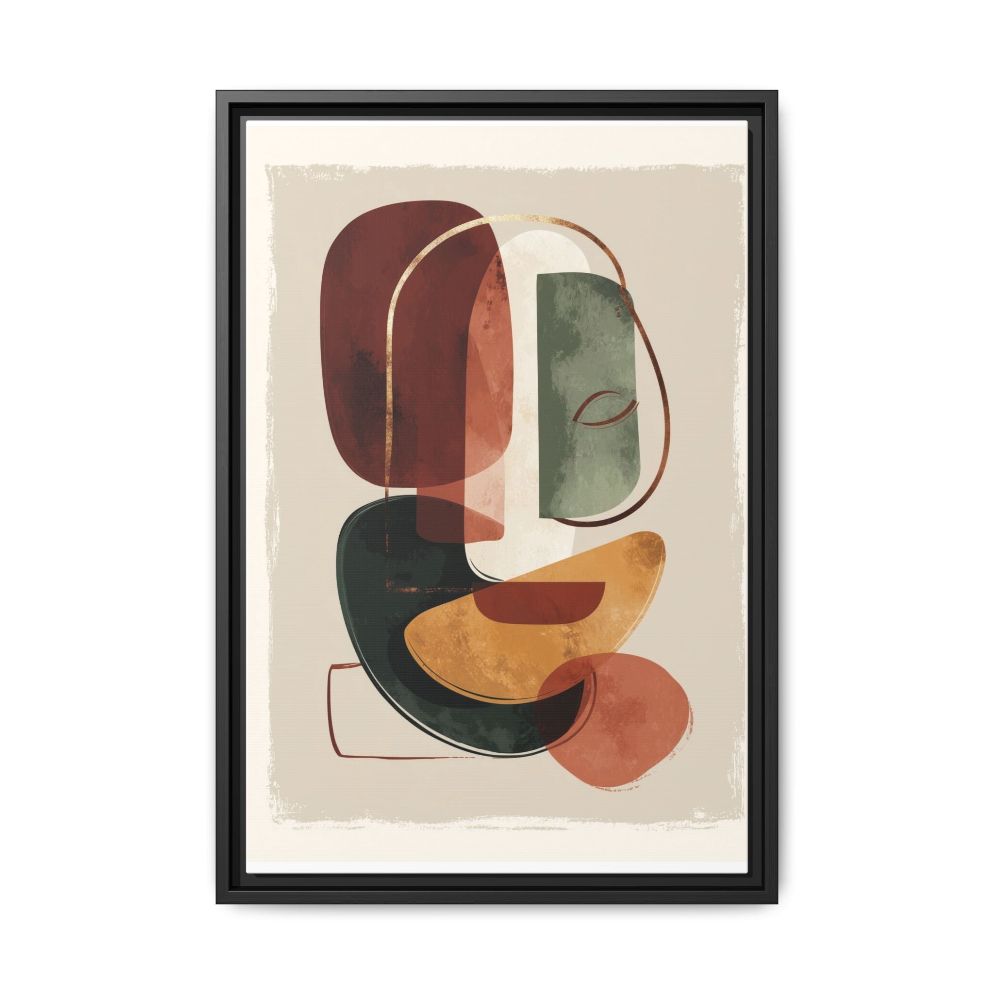 Layered Geometries: Mid-Century Modern Composition, Organic Abstract Design, Translucent Intersecting Shapes   |   Custom Orders Accepted