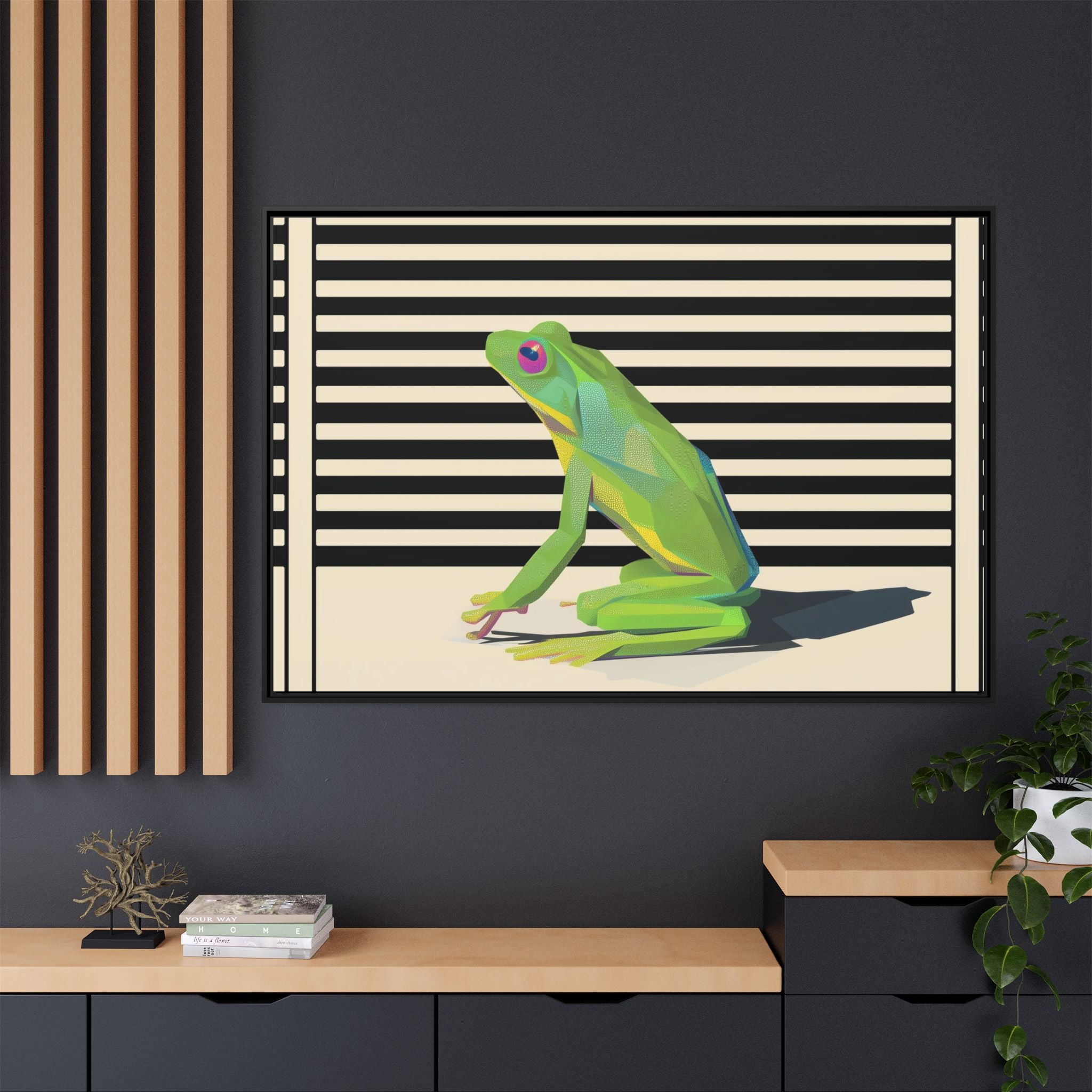 Geometric Frog: Minimalist Animal Portrait, Modern Graphic Design   |    Custom Orders Available
