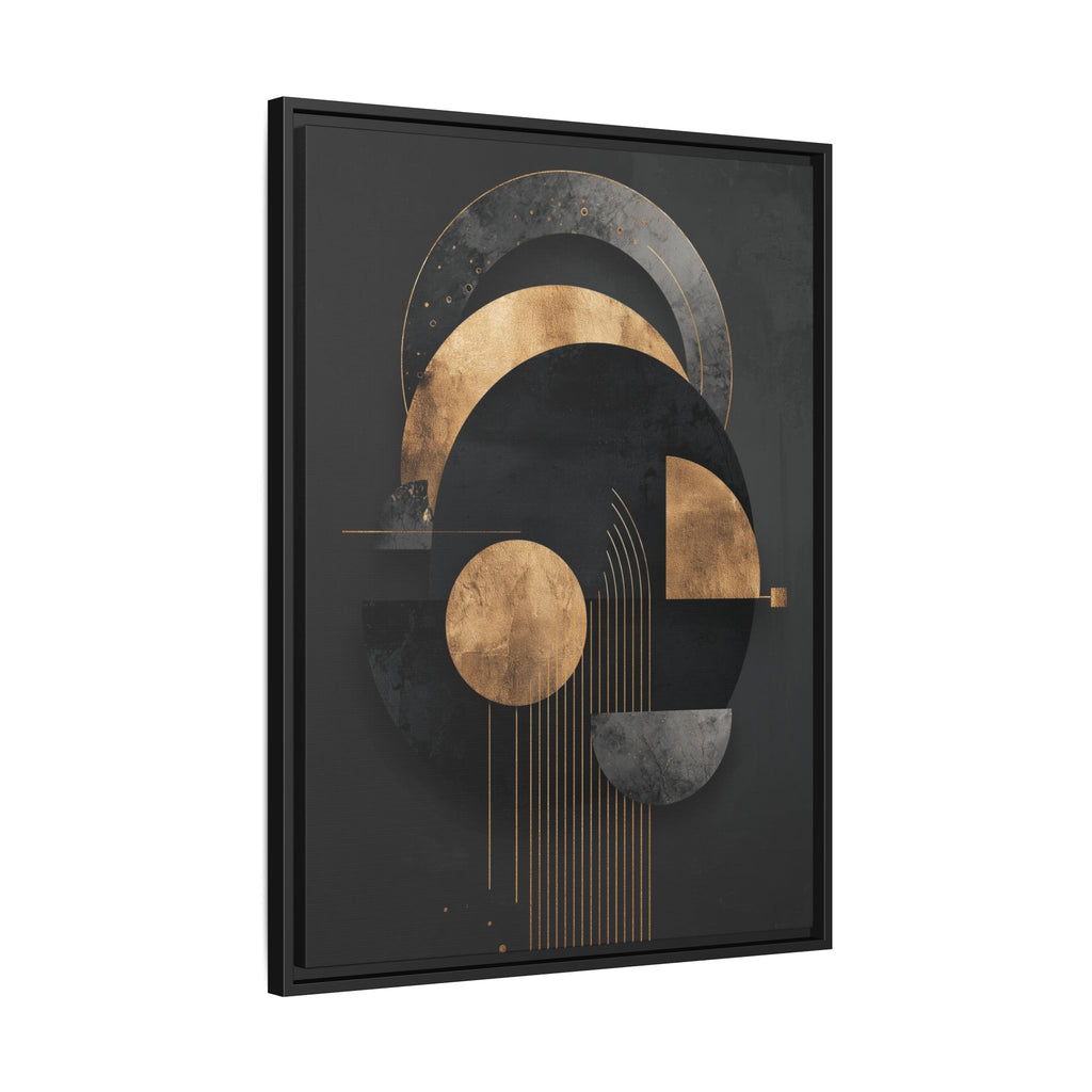 Geometric Resonance: Abstract Gold and Black Design, Minimalist Architectural Art, Modern Metallic Composition   |   Custom Orders Accepted