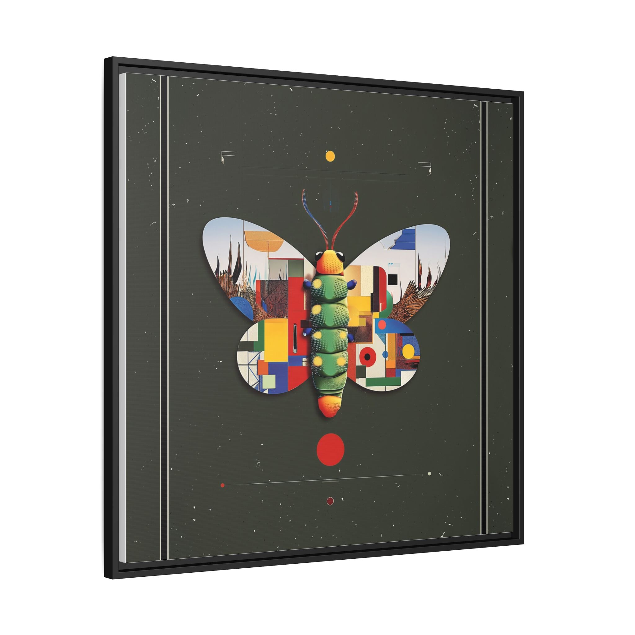 Geometric Butterfly Framed Print : Digital Cubist Interpretation, Modernist Entomological Design   |  Personalized & Custom Orders Available