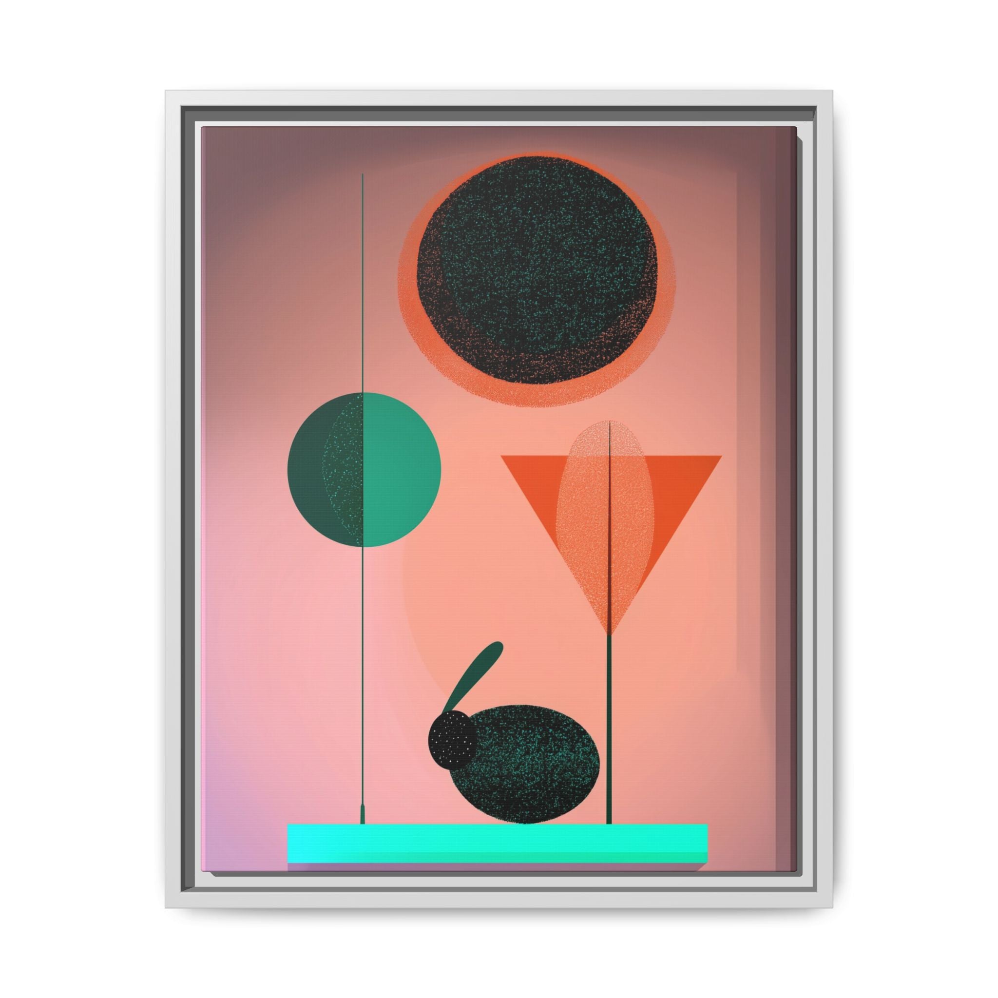 Geometric Harmony: Abstract Minimalist Composition, Organic Shapes and Color Play, Geometric Design with Teal and Orange Palette   |