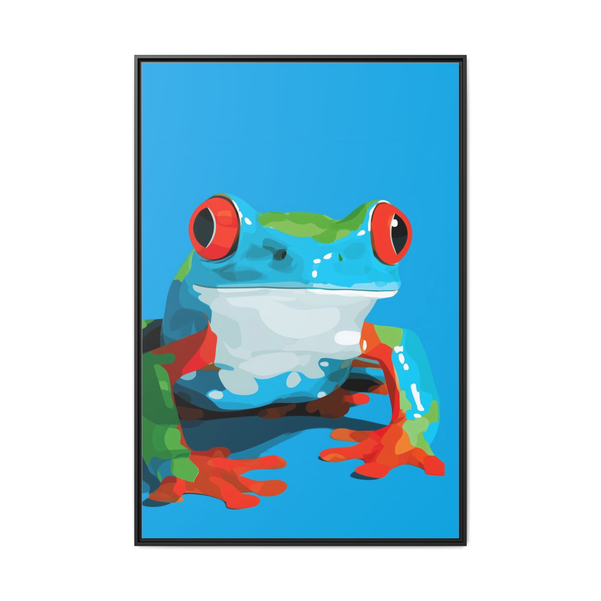 Amphibian Geometry: Red-Eyed Tree Frog Portrait, Pop Art Digital Illustration   |    Custom Orders Available