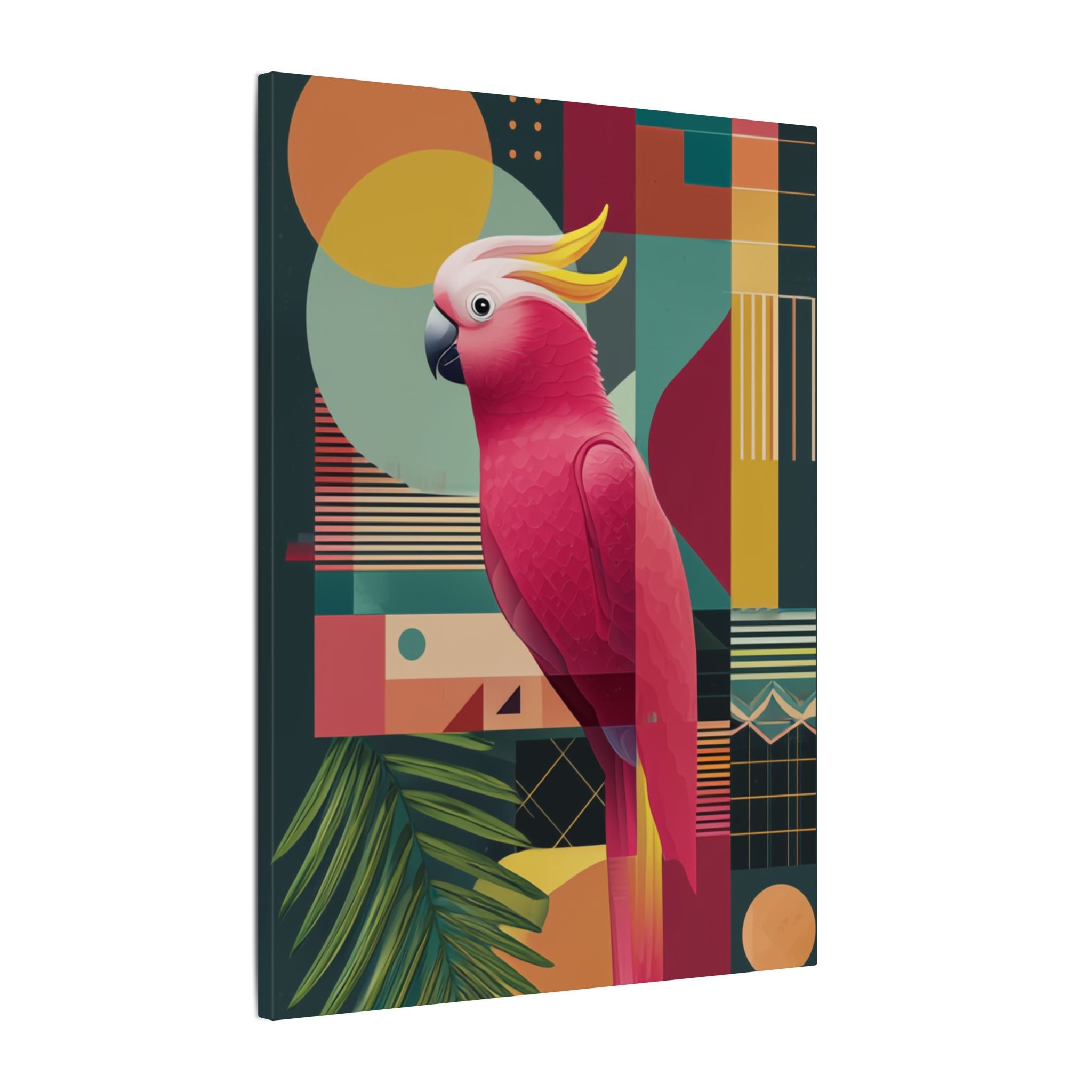 Cockatoo in Geometry: Mid-Century Modern Bird Art, Tropical Design Palette   |    Custom Orders Available