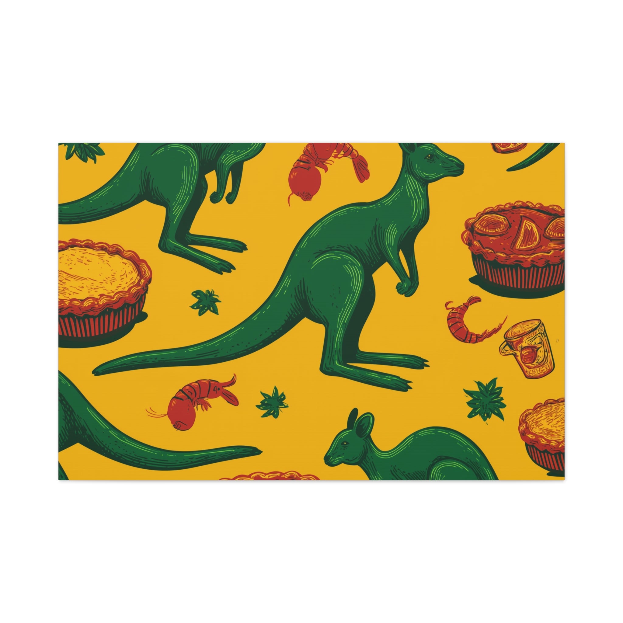 Kangaroo Canvas Wall Art, Vibrant Animal Decor, Unique Gift for Nature Lovers, Fun Kitchen Wall Hanging, Australian Themed Art