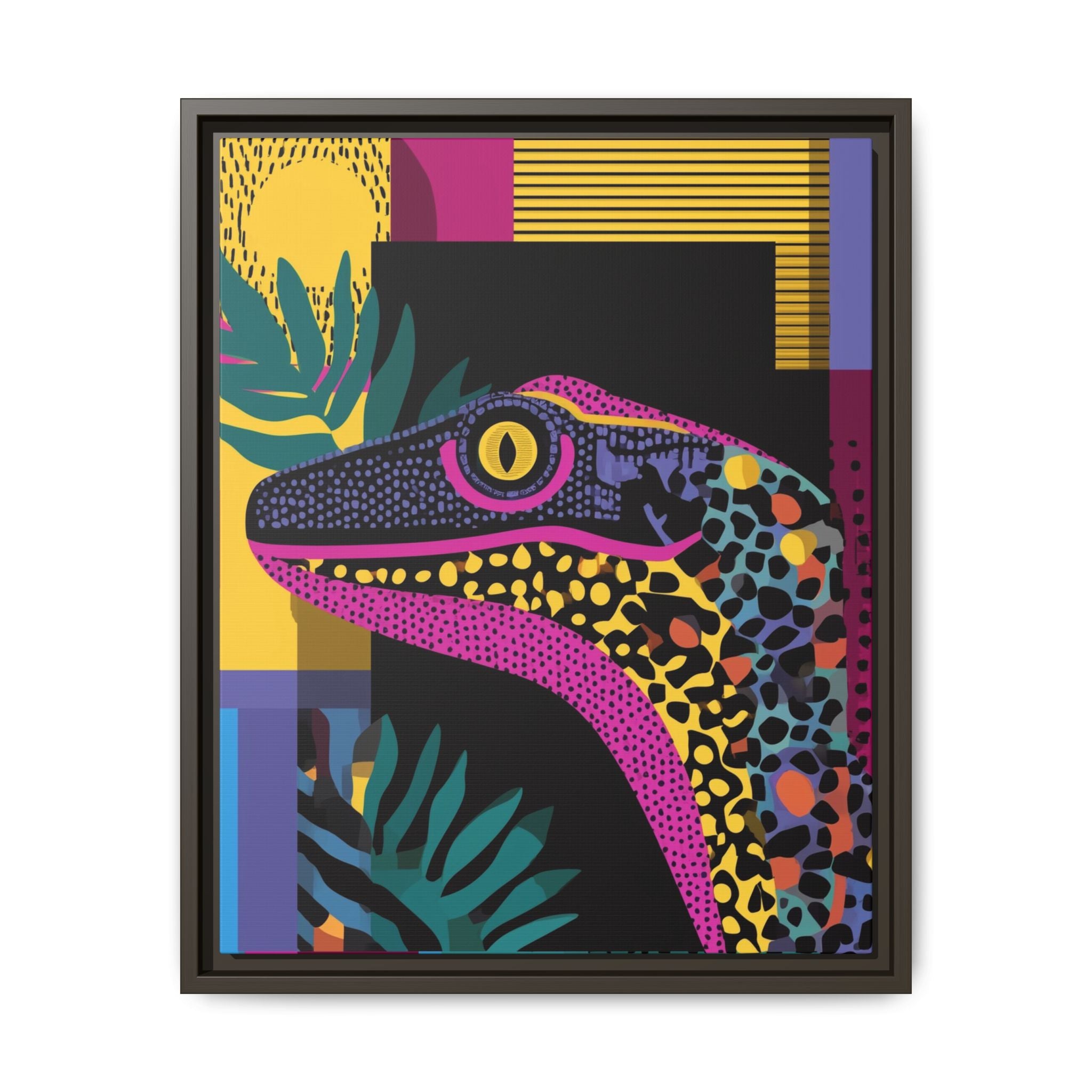 Raptor Kaleidoscope: Pop Art Dinosaur Portrait, Graphic Design Exotic Creature   |  Personalized & Custom Orders Available