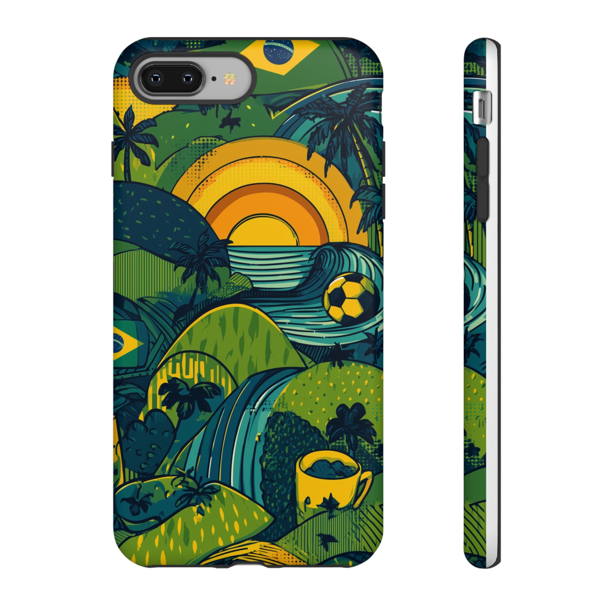 Brazil Tough Cases: Sporty Tropical Phone Case, Fun Beach Vibe Phone Accessory, Summer Travel Gift, Colorful Phone Cover, Casual Style Tech