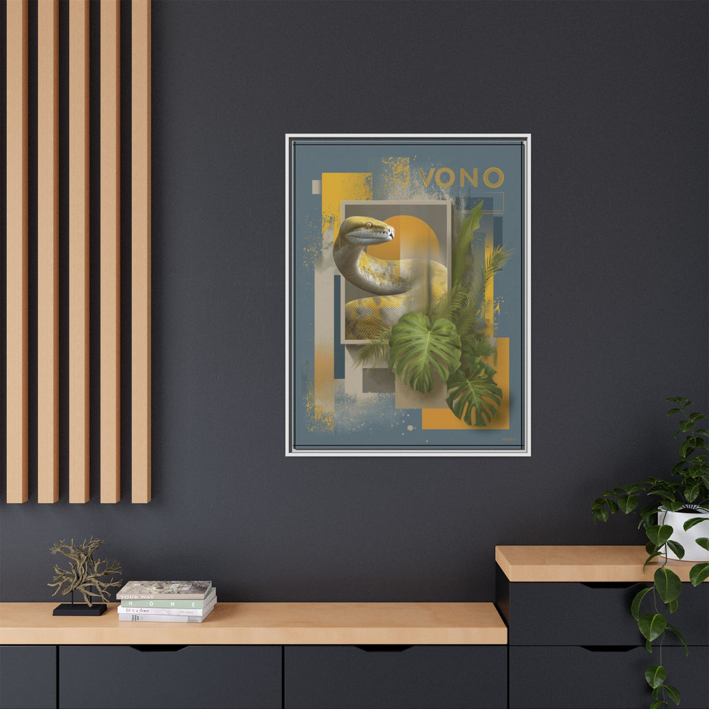 Serpent of Geometric Dimensions: Tropical Vono Design, Abstract Wildlife Art   |  Personalized & Custom Orders Available